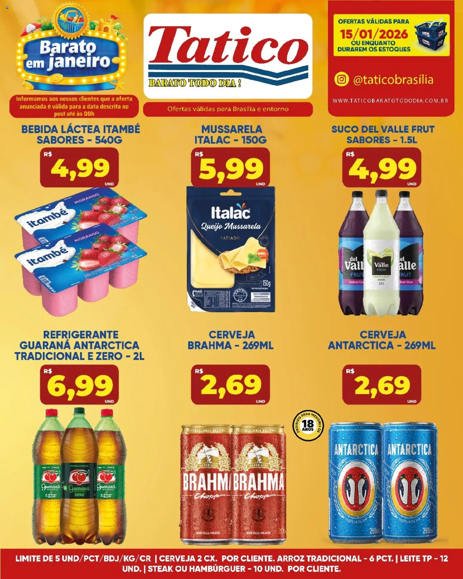 Tatico Folheto - válido de 16.01.2026 | Página: 21 | Produtos: Guaraná, Suco, Bebida, Mussarela