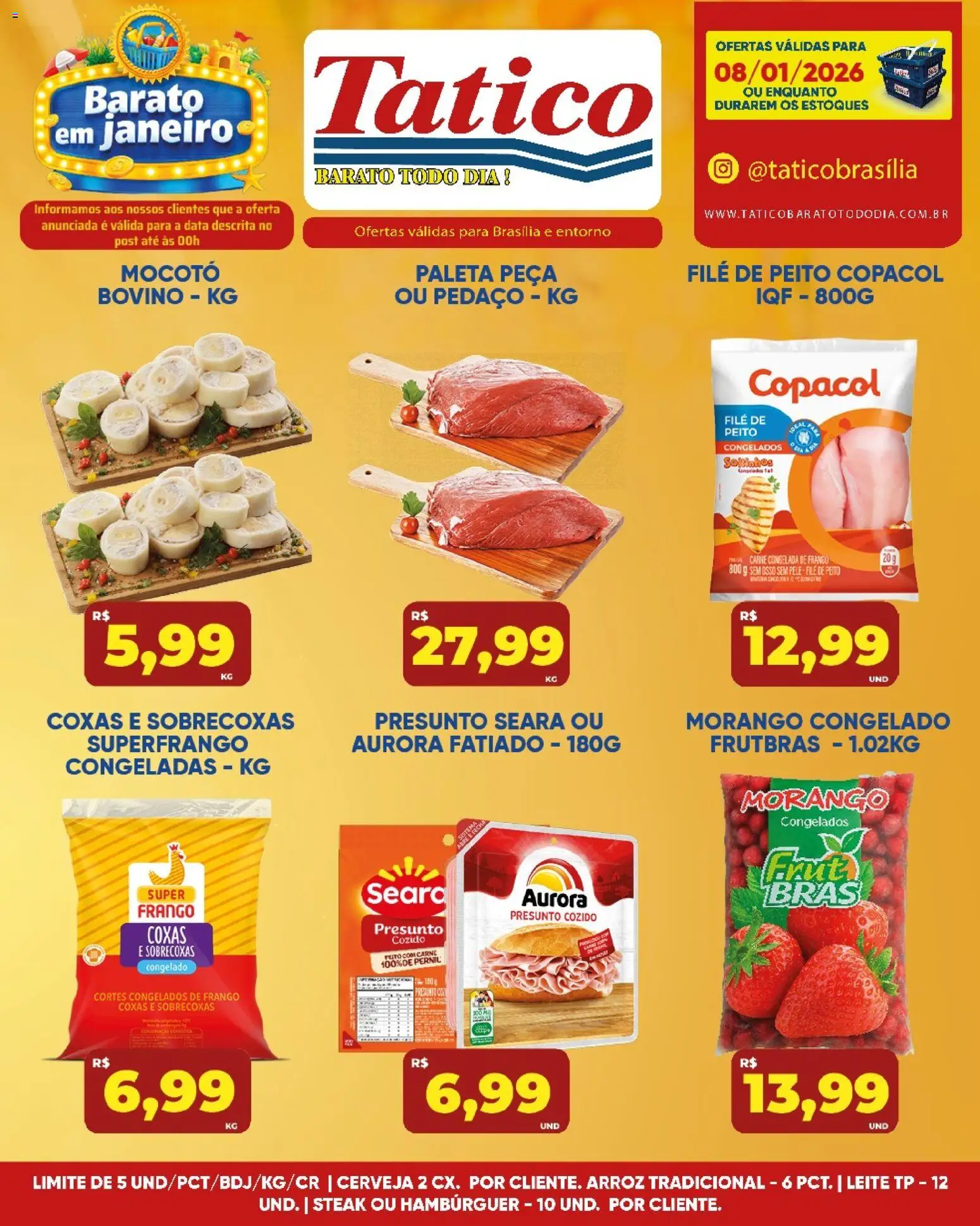 Tatico Folheto - válido de 09.01.2026 | Página: 27 | Produtos: Pernil, Arroz, Hambúrguer, Frango