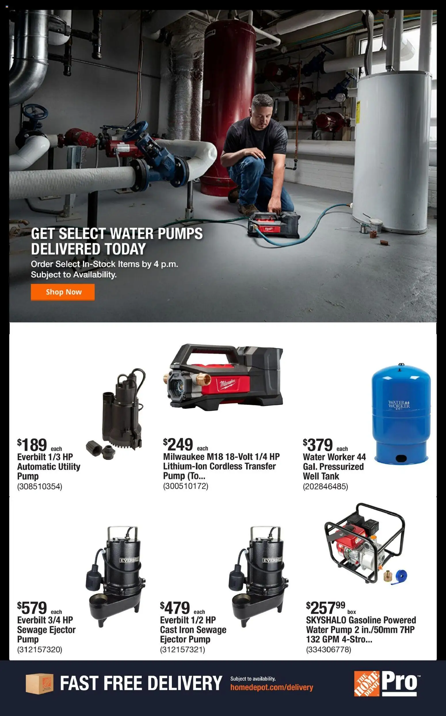 Home Depot Shop Pro Ad - TX - valid from 23.02.2026 | Page: 5 | Products: Pump, Water, Iron
