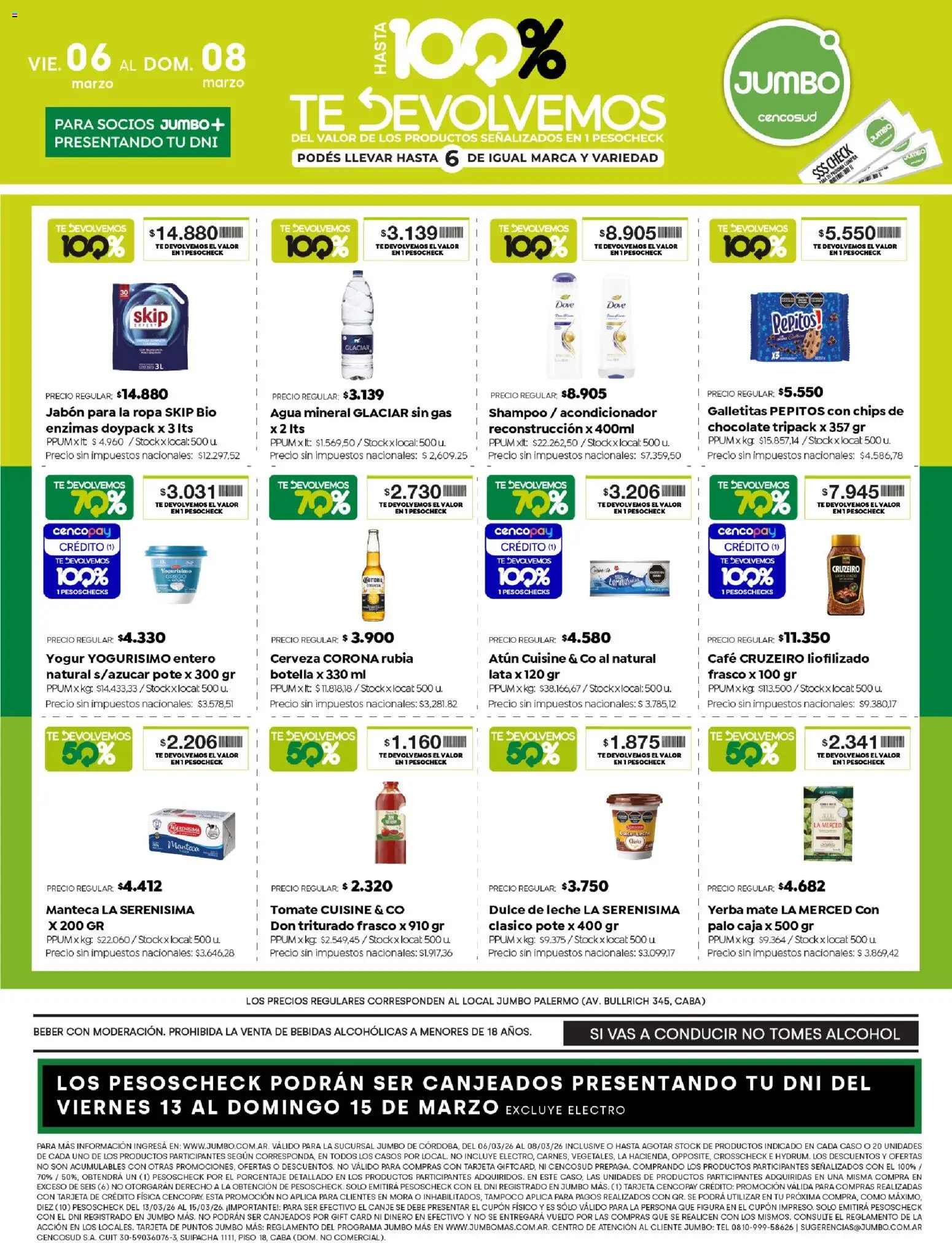 Jumbo ofertas Córdoba │ válido desde el 06.03.2026 | Página: 7 | Productos: Galletitas, Atún, Leche, Yogur