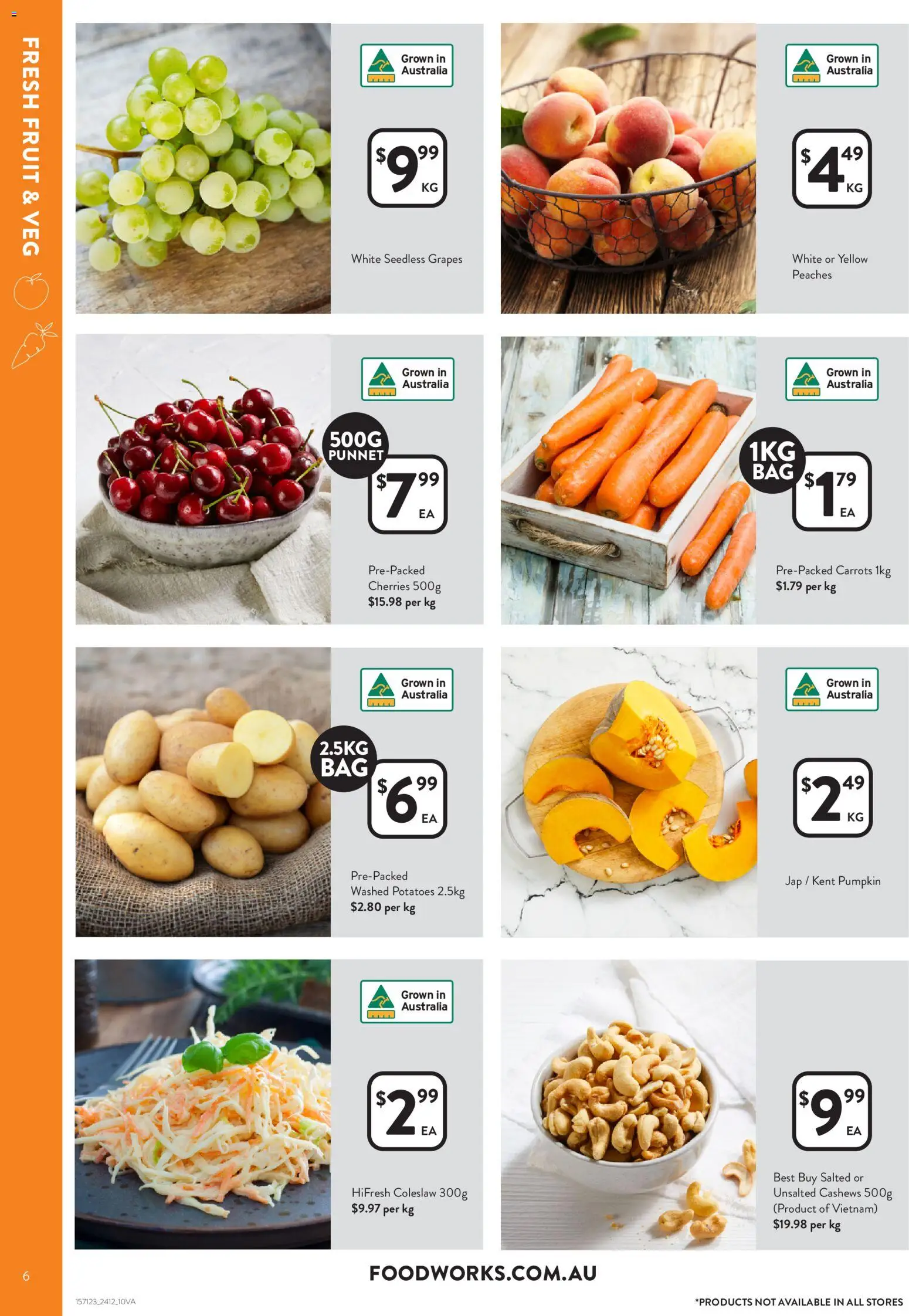 Foodworks catalogue - valid from 24.12.2025 | Page: 6 | Products: Cherries, Carrots, Potatoes, Pumpkin