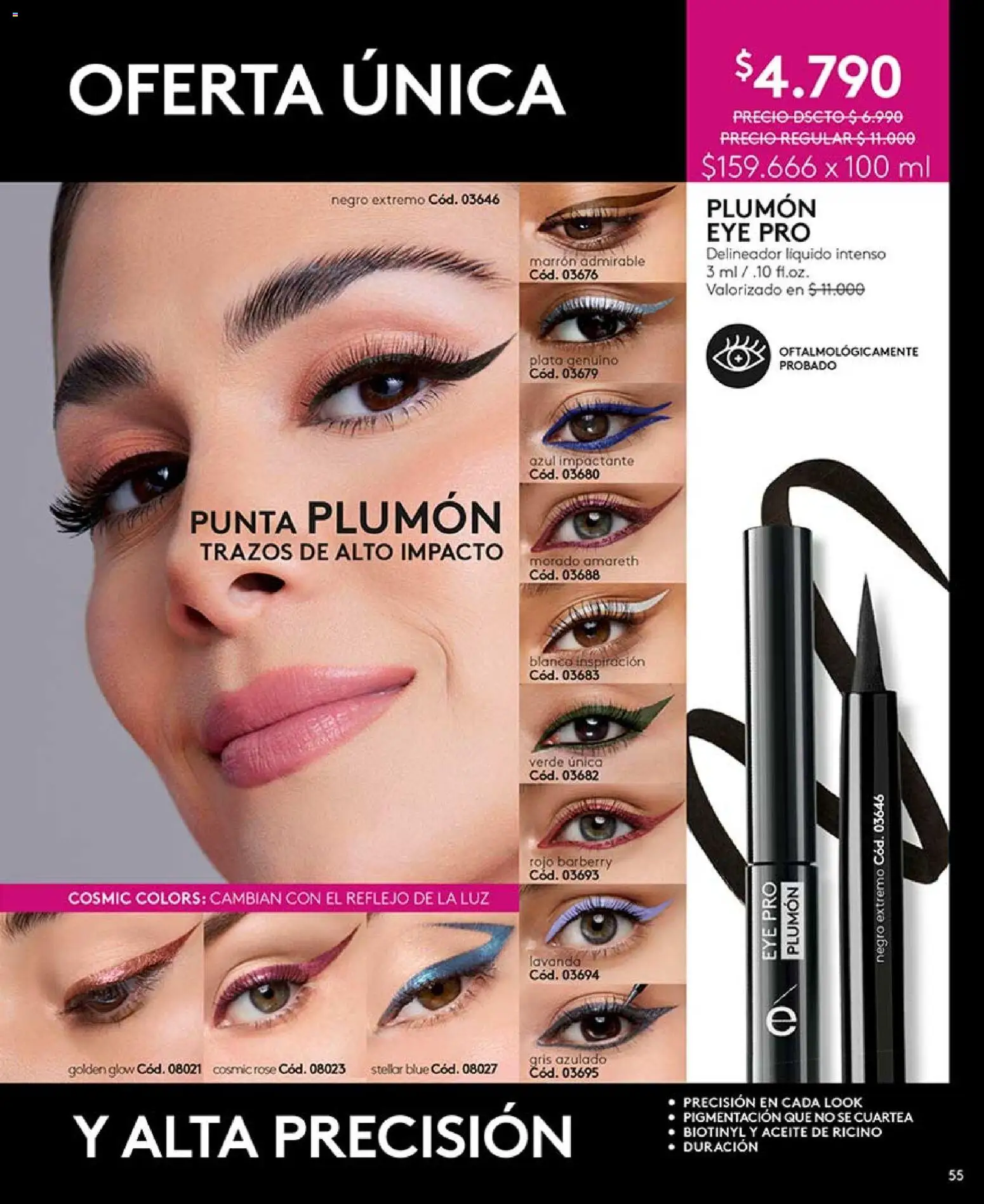 Catálogo Ésika Campaña x │ válido desde el 30.04.2026 | Página: 55 | Productos: Delineador, Plumón, Aceite