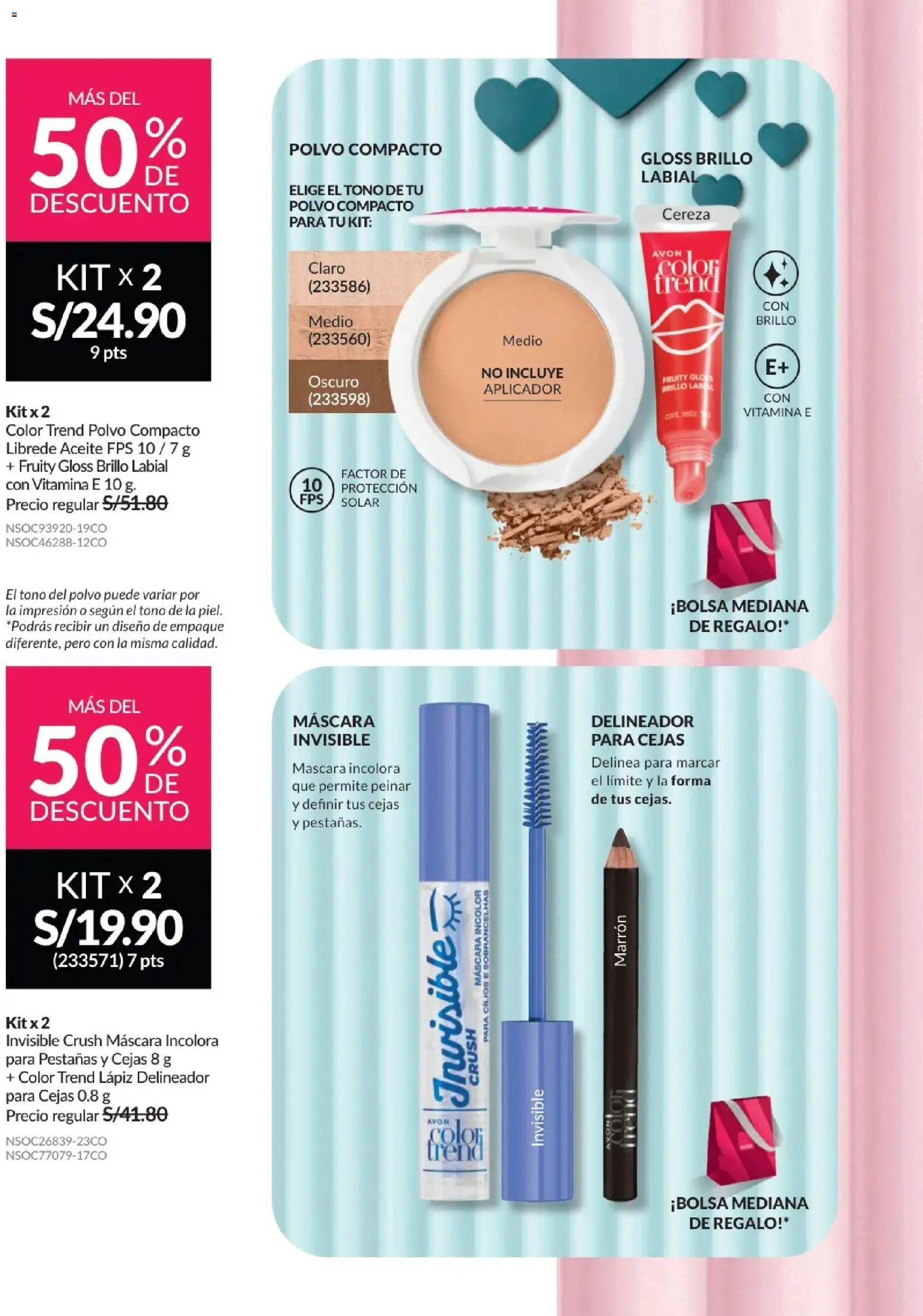 Catálogo Avon válido desde 01.02.2026 | Página: 23 | Productos: Máscara, Delineador, Aceite, Polvo