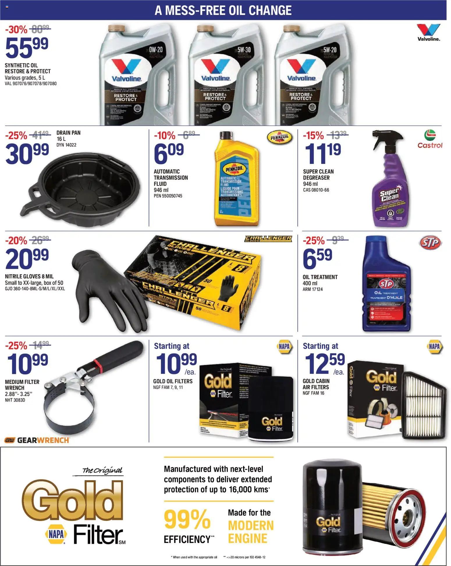 NAPA Auto Parts flyer valid from 01.04.2026 | Page: 2 | Products: Gloves, Box, Oil