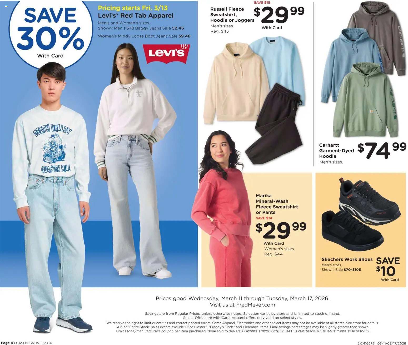 Fred Meyer Home & Apparel - valid from 11.03.2026 | Page: 4 | Products: Hoodie, Pants, Jeans