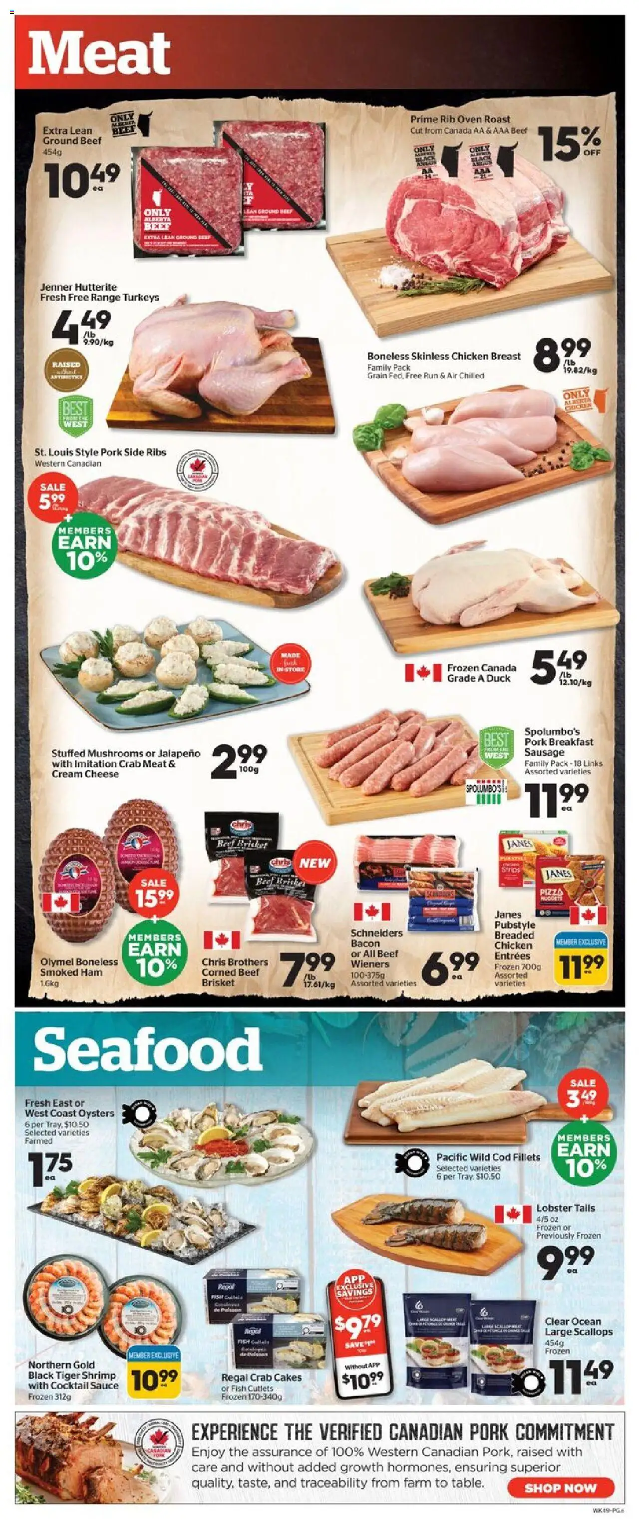 Calgary Co-op flyer valid from 09.10.2025 | Page: 6 | Products: Cream, Oven, Cheese, Pork