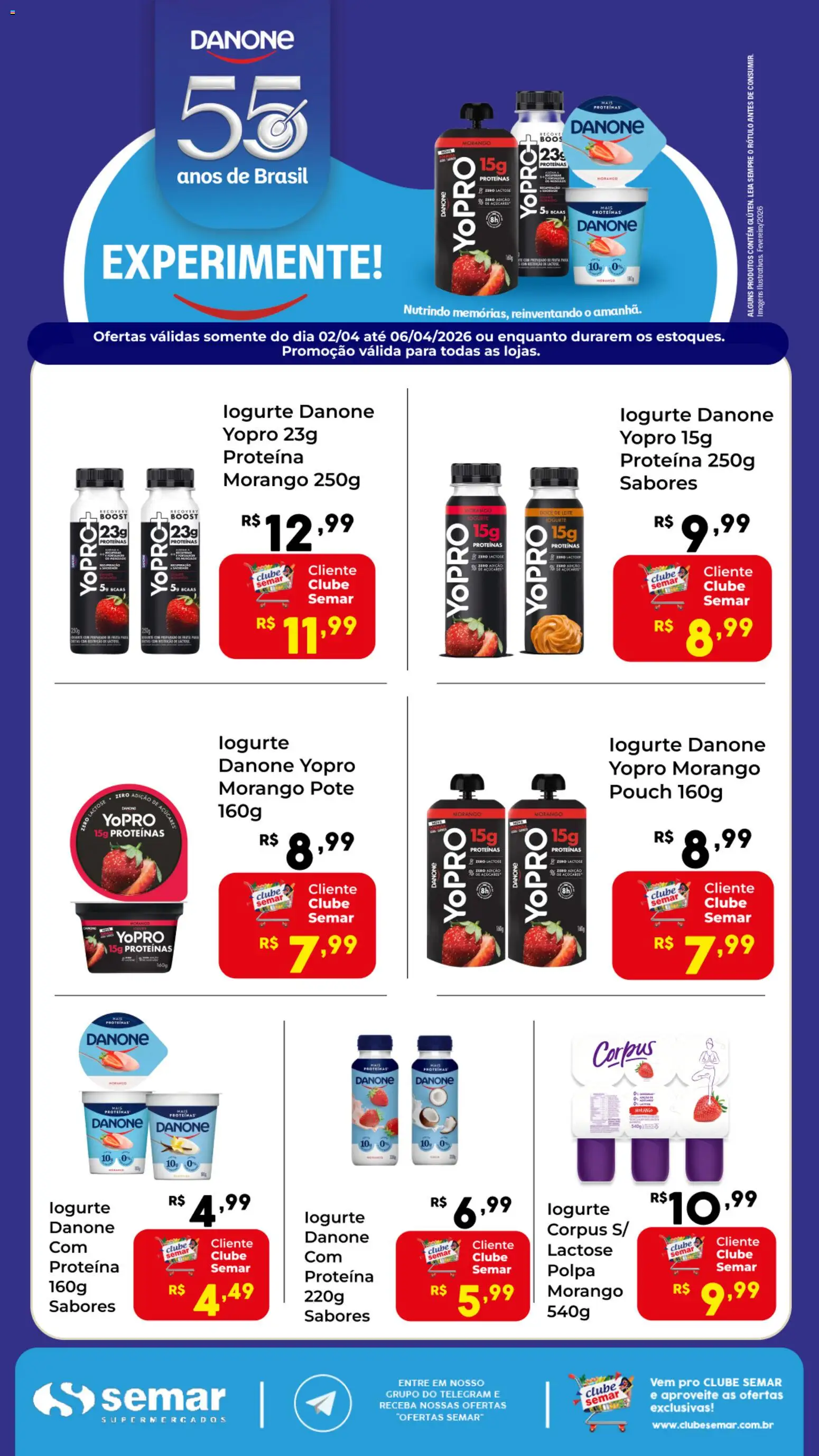 Semar Supermercado Folheto - válido de 02.04.2026 | Página: 1 | Produtos: Leite, Doce de leite