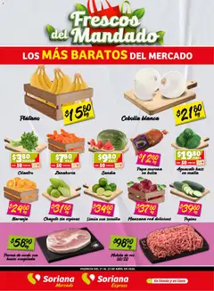 Vista previa de Soriana Frescos del Mandado Mercado: Saltillo y Torreón, nuevo folleto de la tienda, válido en México a partir del 21.04.2026