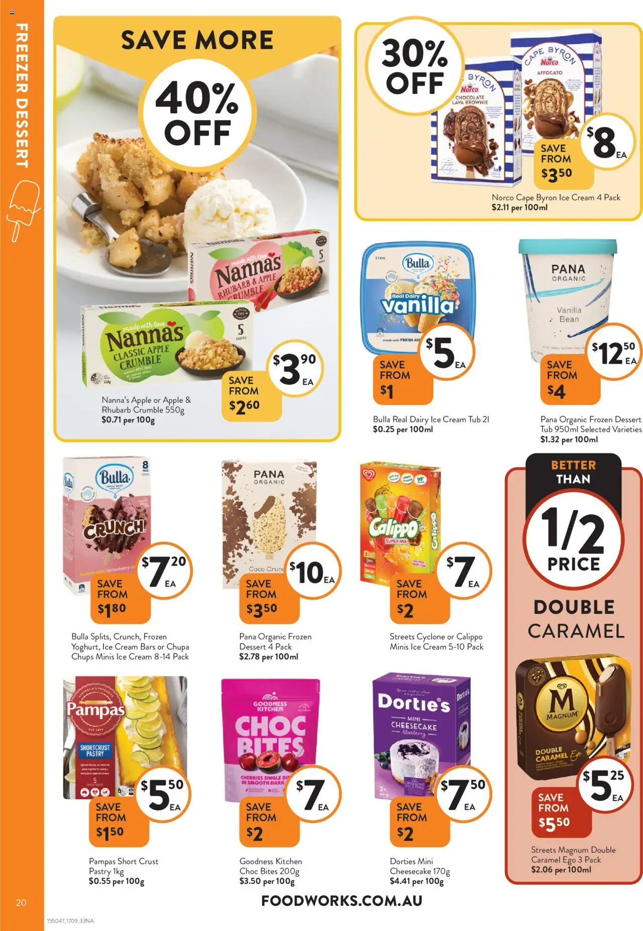 Foodworks catalogue - valid from 17.09.2025 | Page: 20 | Products: Cherries, Chocolate, Ice cream, Freezer
