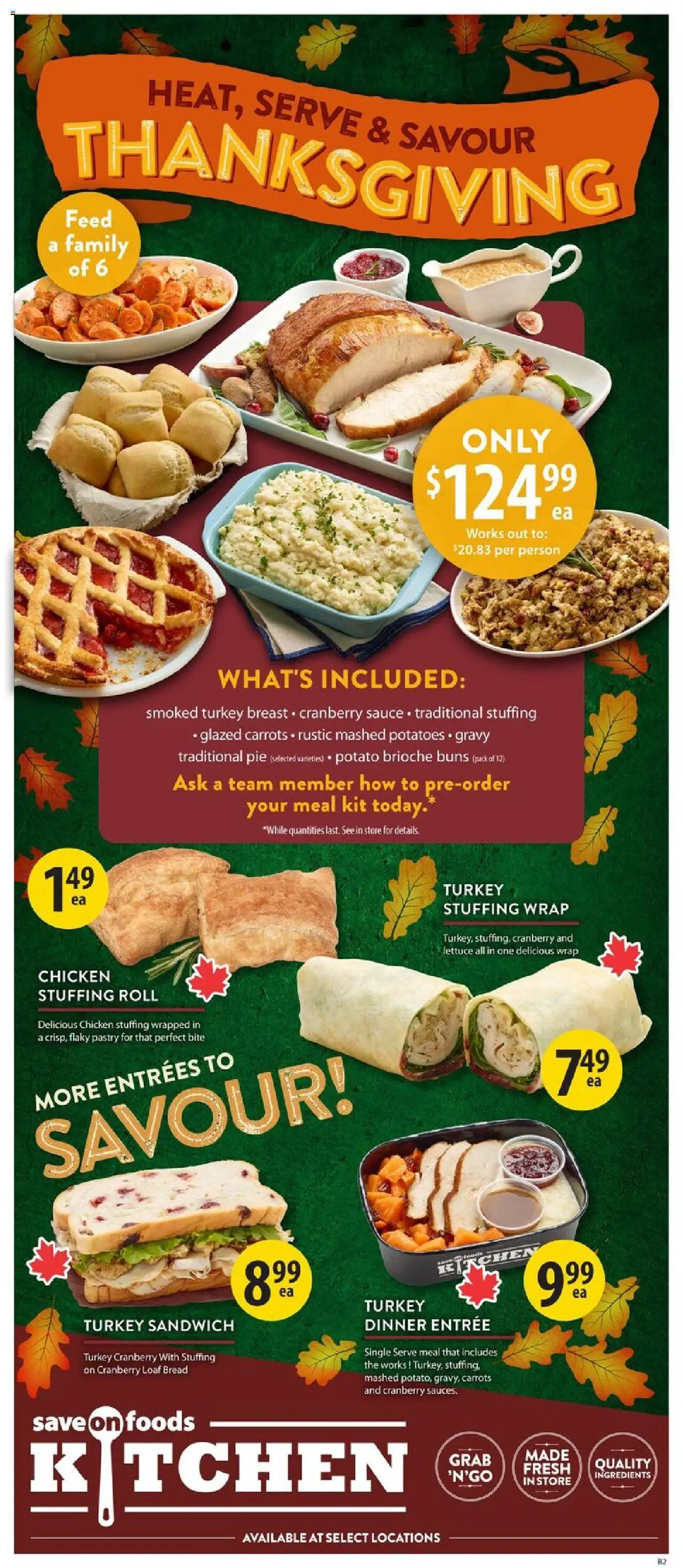 Save on foods flyer valid from 25.09.2025 | Page: 13 | Products: Turkey, Potatoes, Bread, Chicken