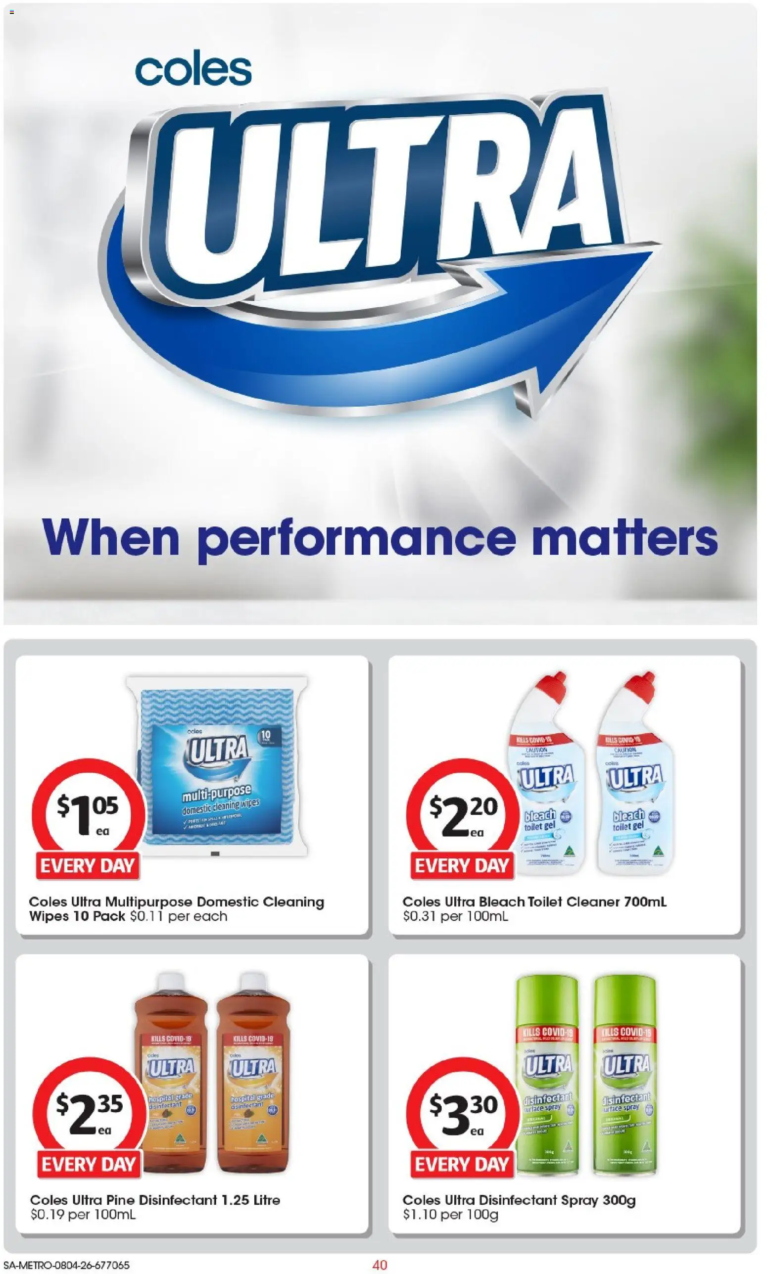 Coles catalogue - valid from 08.04.2026 | Page: 40 | Products: Toilet, Cleaner, Domestic, Multipurpose