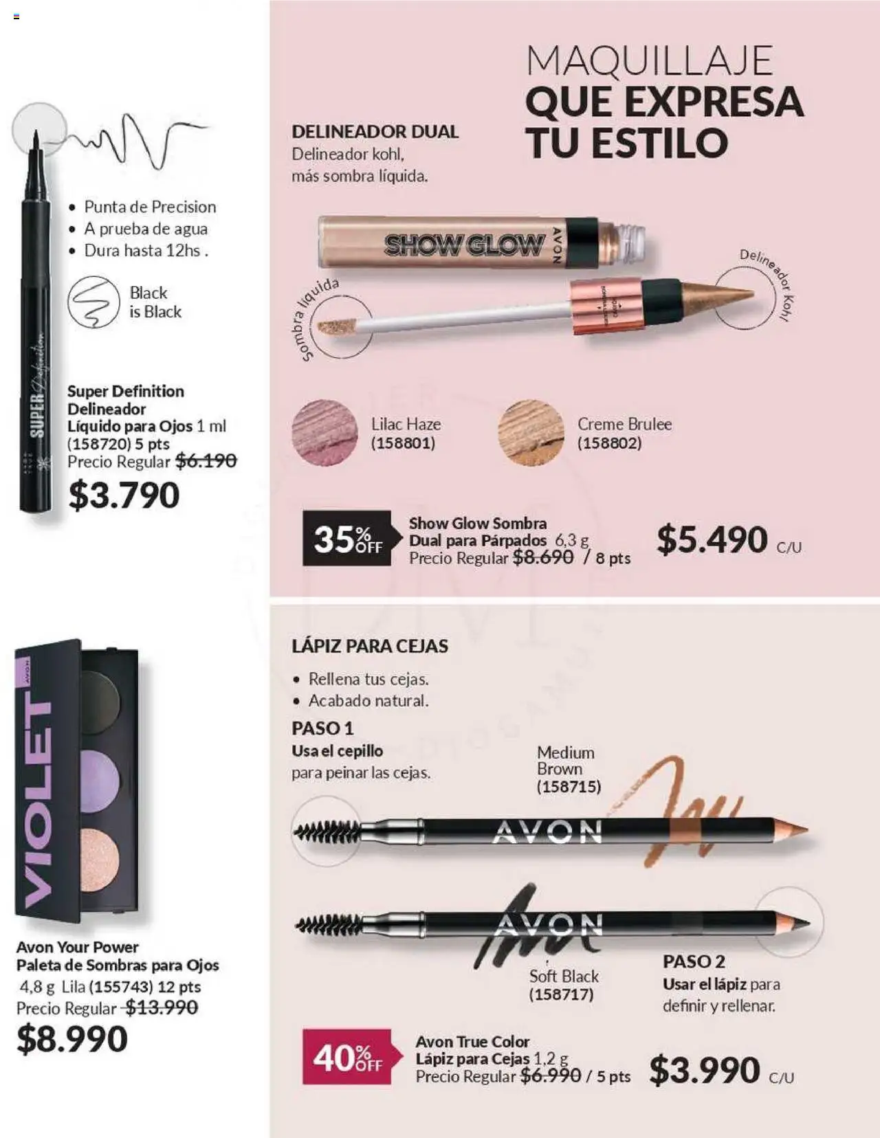 Catálogo Avon Campaña 10 │ válido desde el 03.06.2025 | Página: 31 | Productos: Agua, Cepillo, Sombra, Delineador