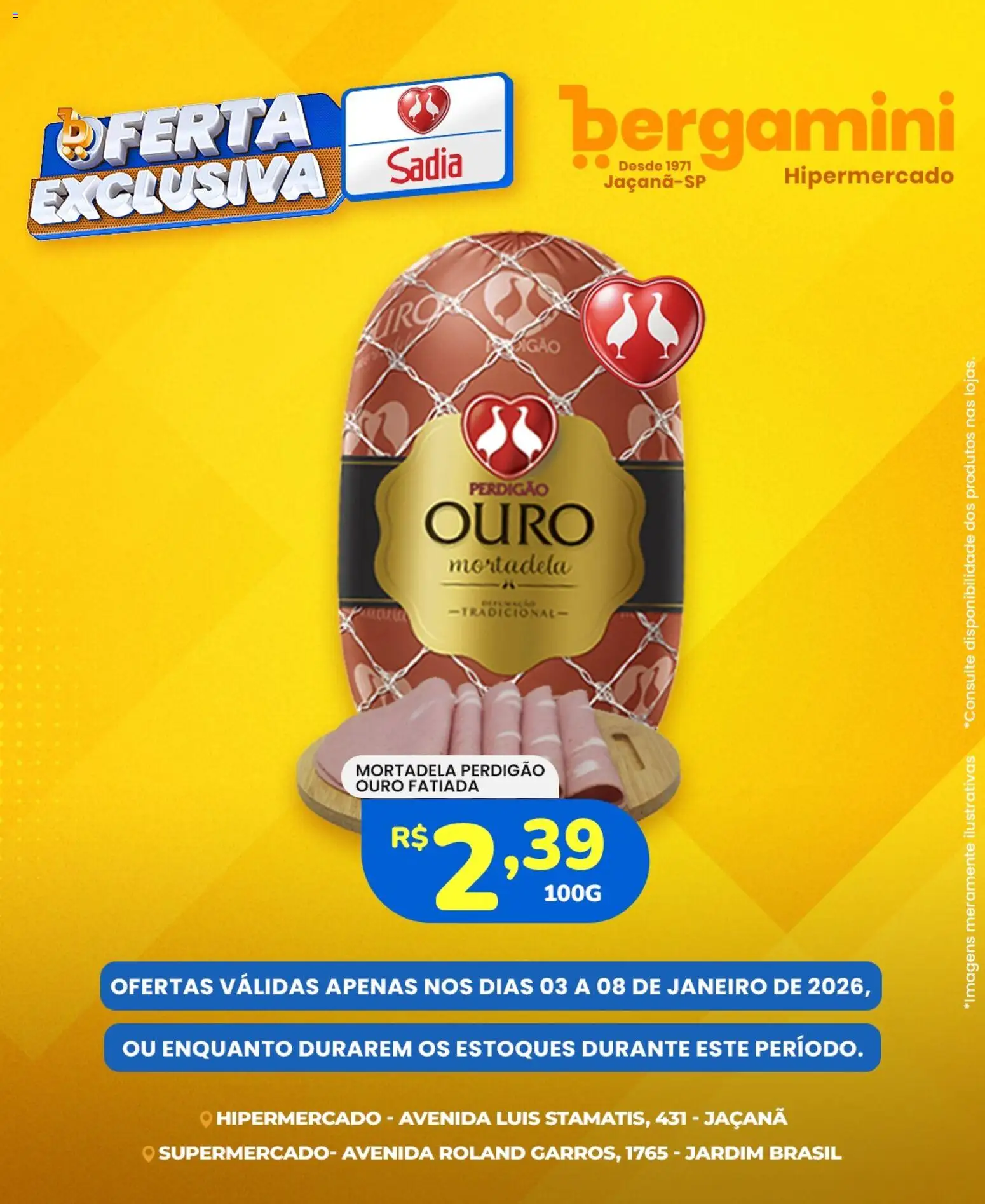 Supermercado Bergamini Folheto - válido de 03.01.2026 | Página: 3 | Produtos: Mortadela