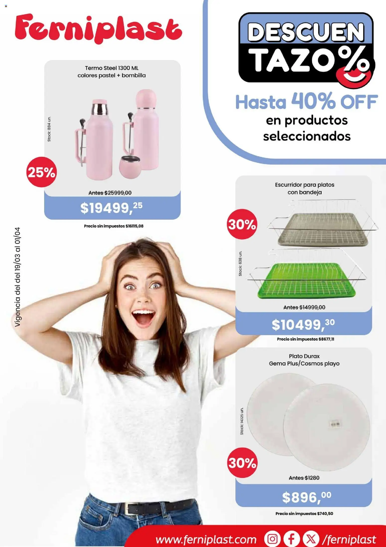Ferniplast catálogo │ válido desde el 19.03.2026 | Página: 1 | Productos: Termo, Bandeja, Bombilla, Escurridor