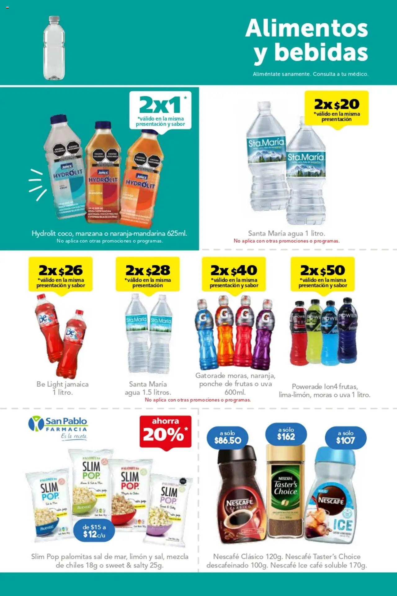 Nuevas ofertas de Farmacia San Pablo válidas en toda la República Mexicana desde el 14.09.2025. ¡Encuentra las mejores ofertas en Farmacia San Pablo - Catálogo! | Página: 3 | Productos: Sal, Manzana, Limón, Café