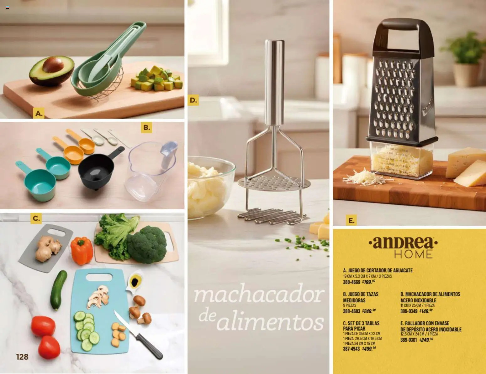 Nuevas ofertas de Andrea válidas en toda la República Mexicana desde el 25.01.2026. ¡Encuentra las mejores ofertas en Andrea catálogo Home! | Página: 128 | Productos: Aguacate, Juego, Cortador