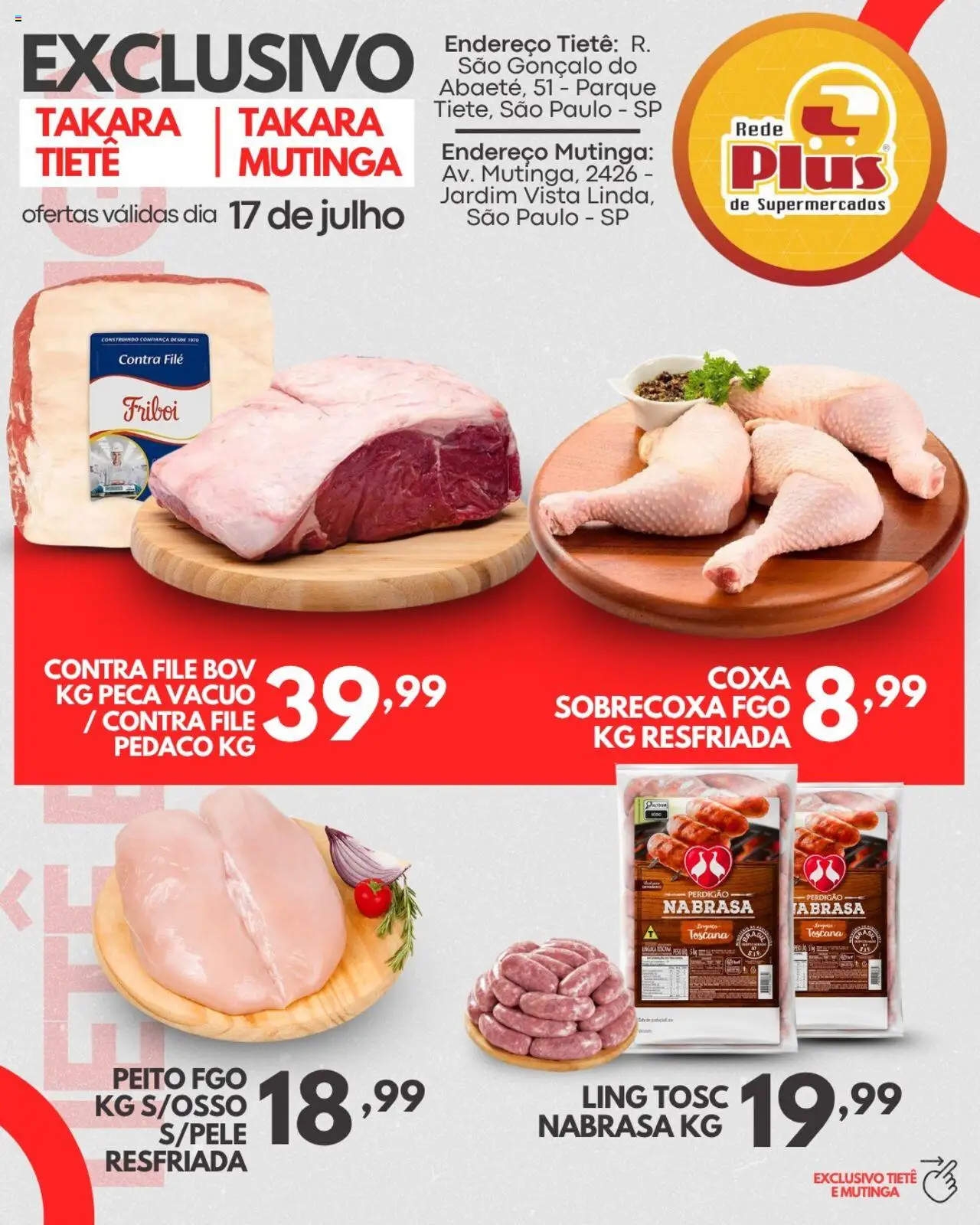 Rede Plus Supermercados Folheto - válido de 16.07.2025 | Página: 1 | Produtos: Contra filé