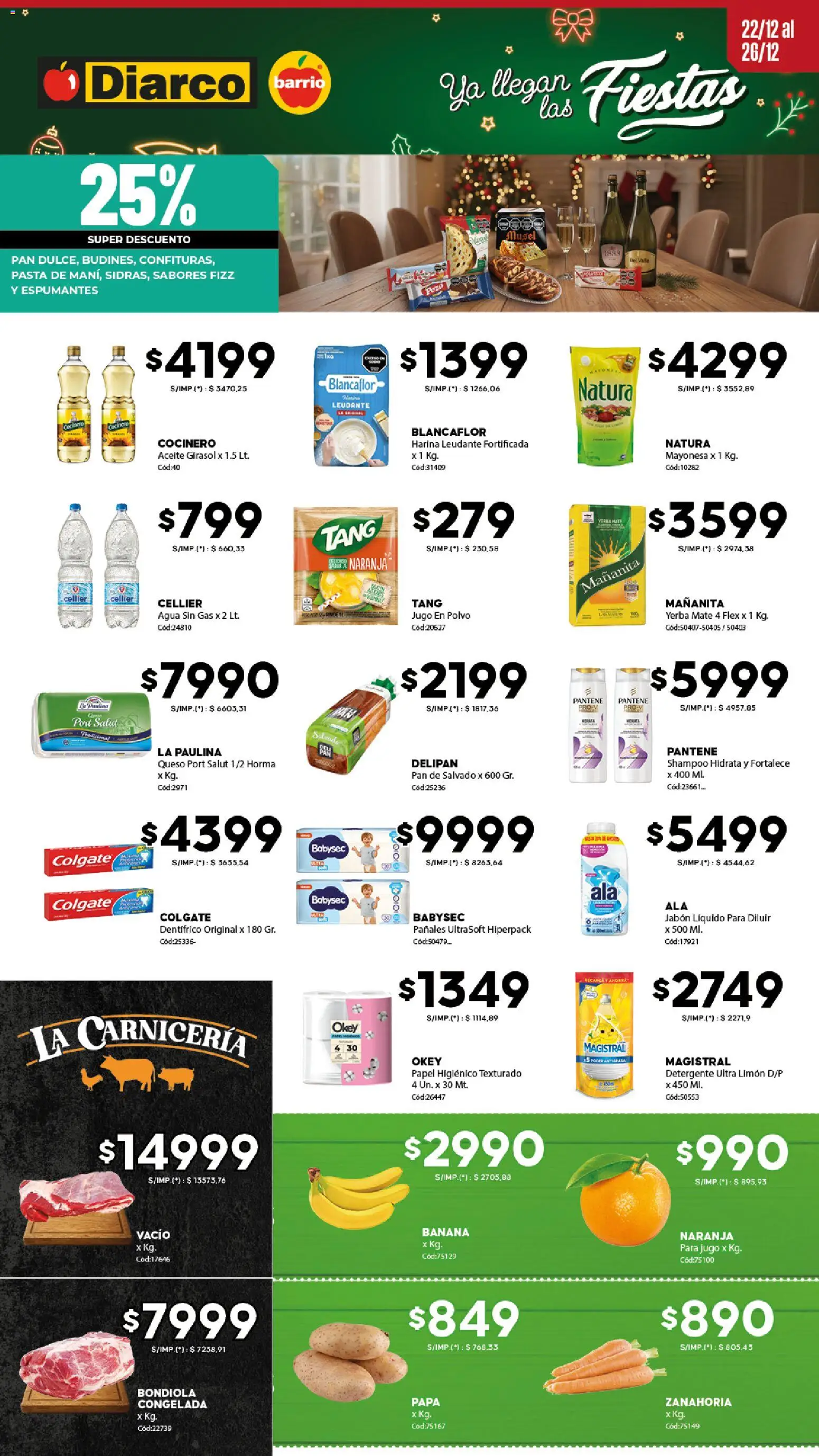 Diarco - Ofertas Diarco Barrio │ válido desde el 22.12.2025 | Página: 1 | Productos: Aceite, Jabón líquido, Agua, Limón