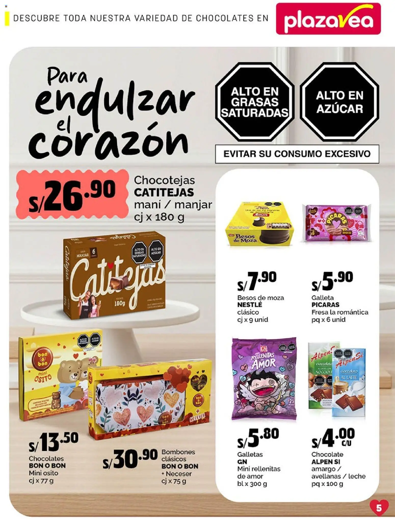 Catálogo Plaza Vea válido desde 02.02.2026 | Página: 5 | Productos: Leche, Chocolate, Galletas
