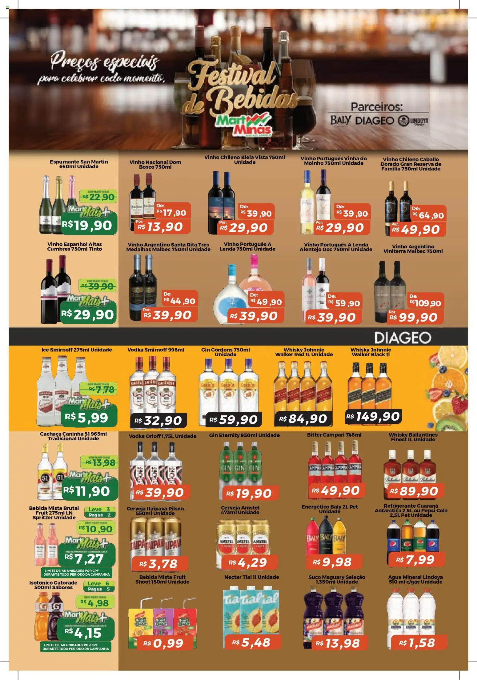 Mart Minas Folheto - válido de 01.12.2025 | Página: 3 | Produtos: Gatorade, Cachaça, Água mineral, Gin eternity