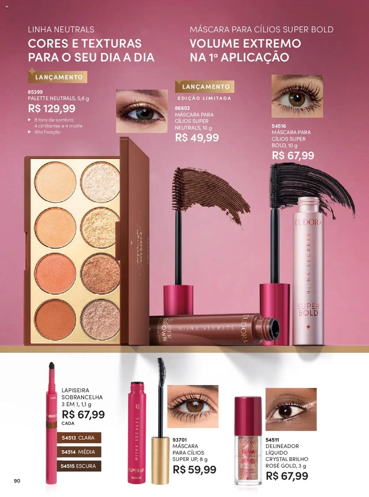 Eudora Folheto - válido de 07.10.2025 | Página: 90 | Produtos: Máscara para cílios, Delineador, Lapiseira