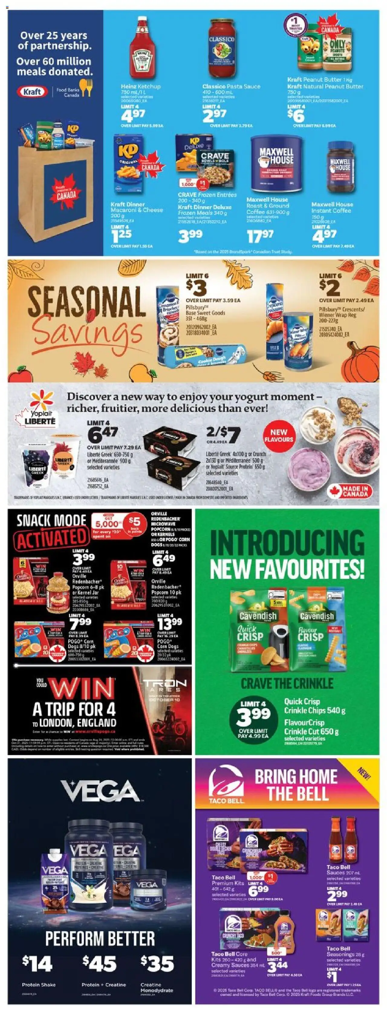 Real Canadian Superstore flyer valid from 02.10.2025 | Page: 36 | Products: Pasta, Chips, Ketchup, Yogurt