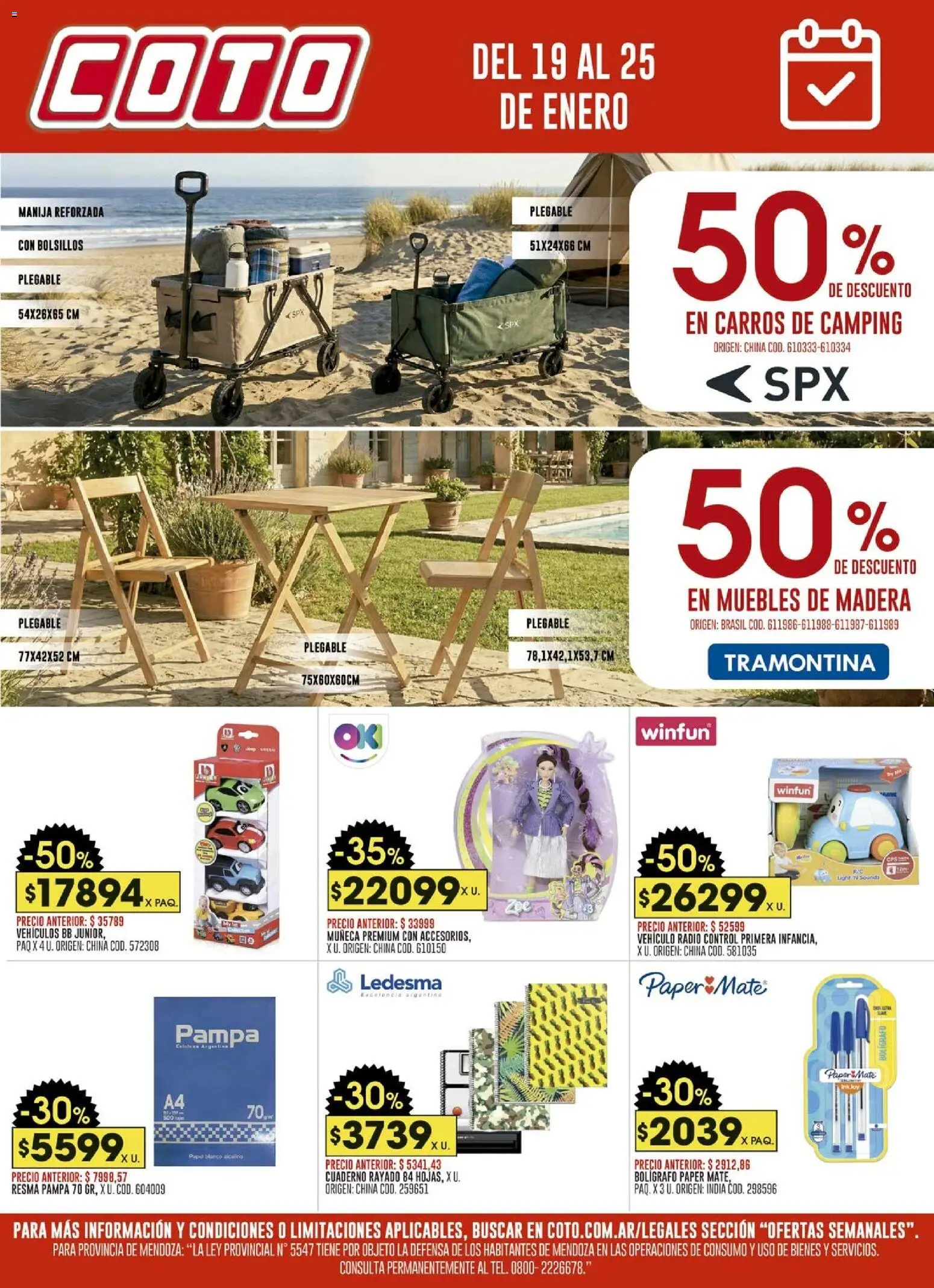 Coto - Ofertas Hogar │ válido desde el 19.01.2026 | Página: 1 | Productos: Radio, Mate, Cuaderno