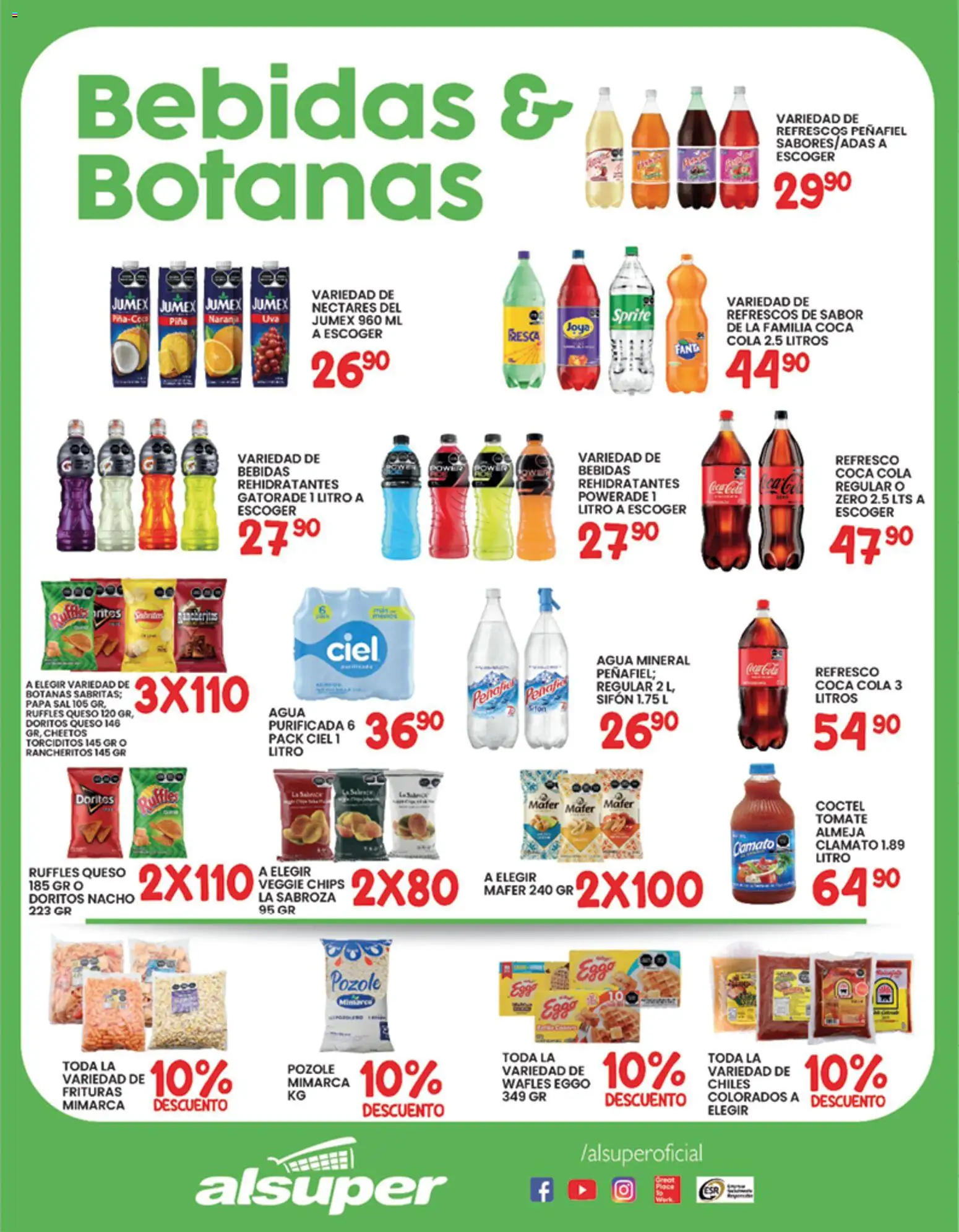 Nuevas ofertas de Alsuper válidas en toda la República Mexicana desde el 09.01.2026. ¡Encuentra las mejores ofertas en Alsuper folleto Chihuahua Capital! | Página: 3 | Productos: Refresco, Sal, Agua, Piña