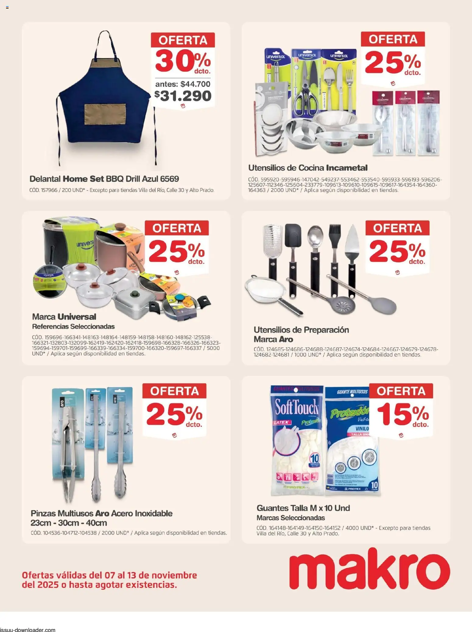 Makro revista - valida desde el 07.11.2025 | Página: 22 | Productos: Guantes, Guante, Cocina, Delantal