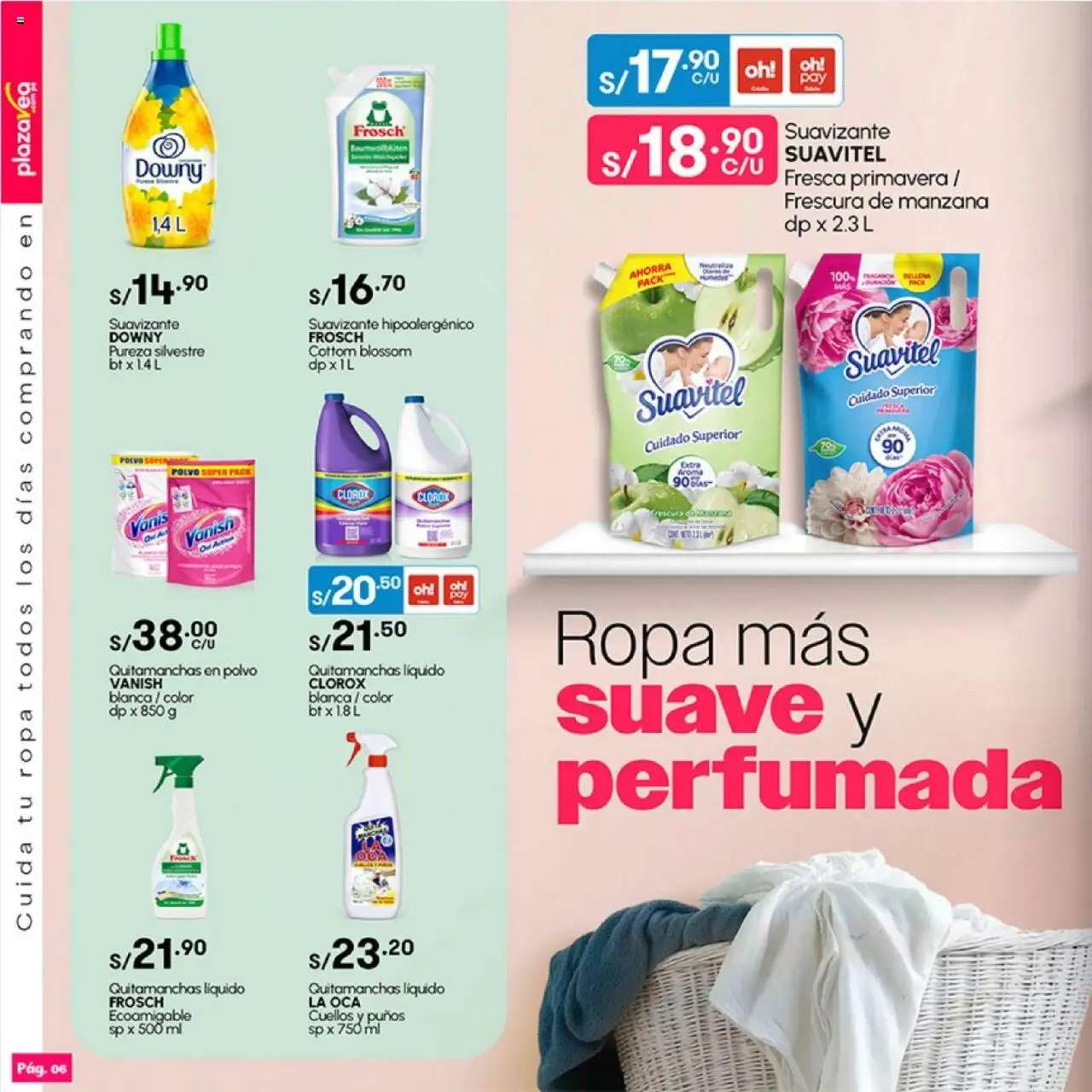 Catálogo Plaza Vea válido desde 04.08.2025 | Página: 6 | Productos: Quitamanchas, Ropa, Polvo