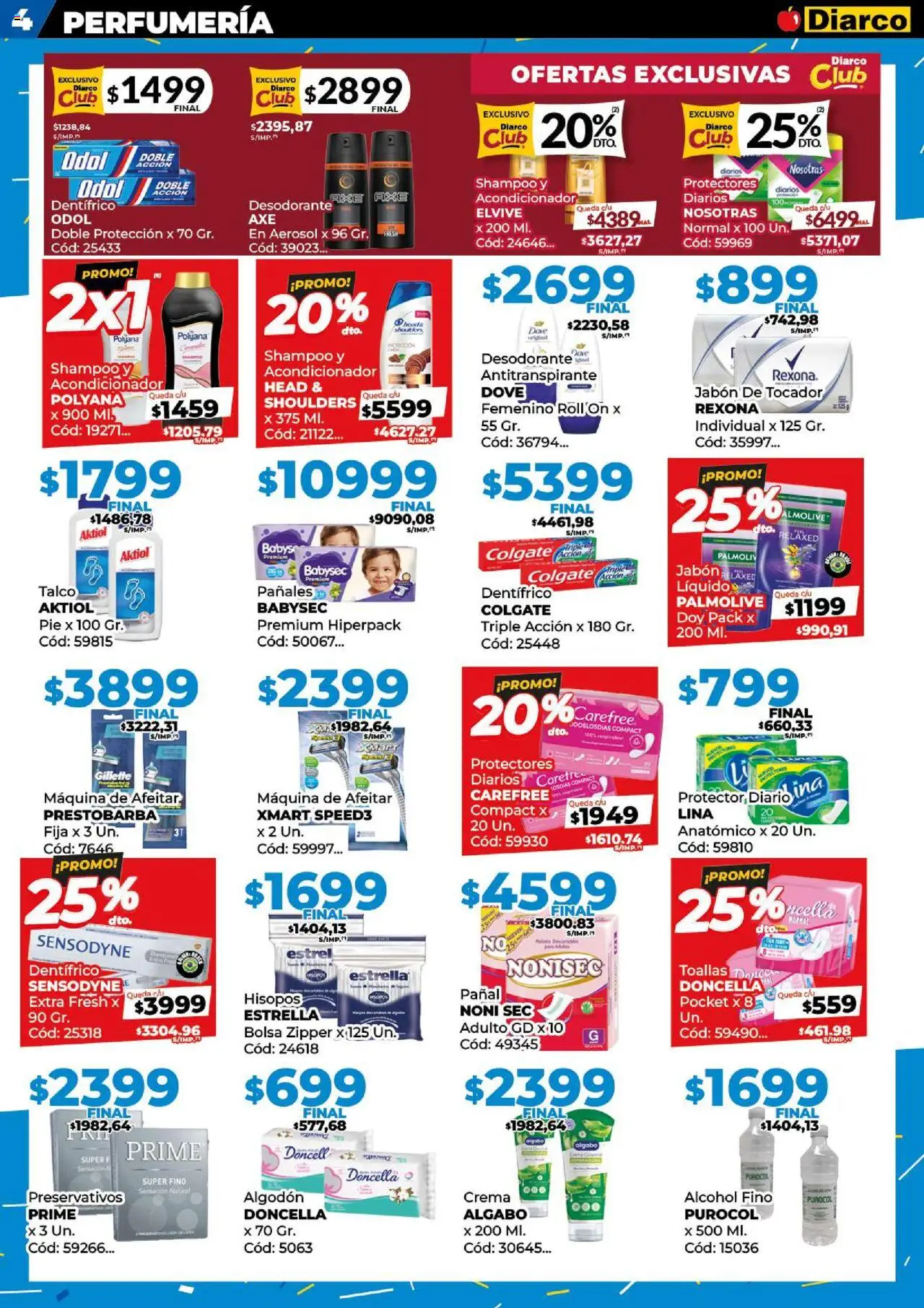 Diarco - Ofertas Pueblo Interior │ válido desde el 15.09.2025 | Página: 4 | Productos: Algodón, Acondicionador, Desodorante, Preservativos
