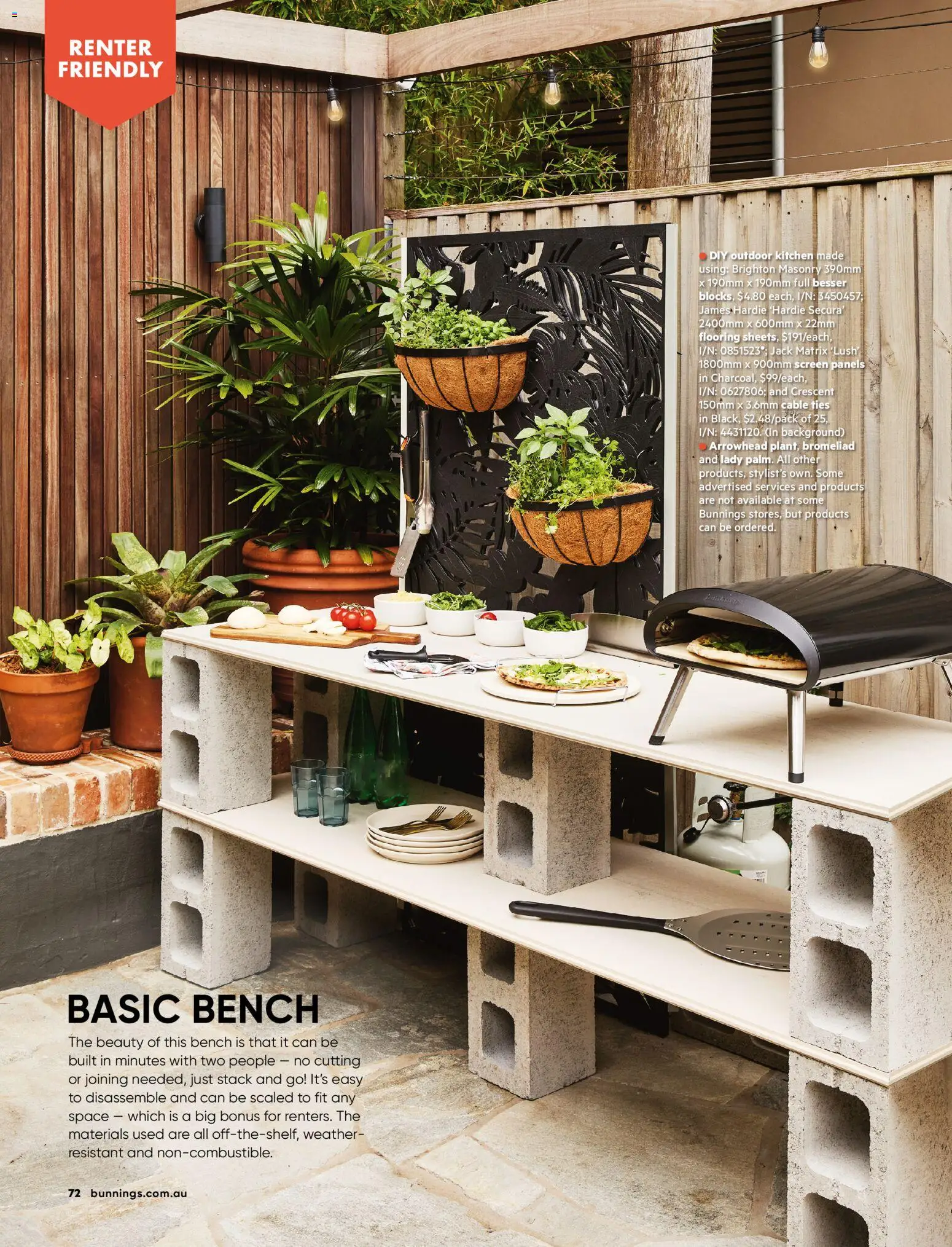 Bunnings Warehouse catalogue - valid from 01.02.2026 | Page: 72 | Products: Flooring, Cable, Screen, Bench