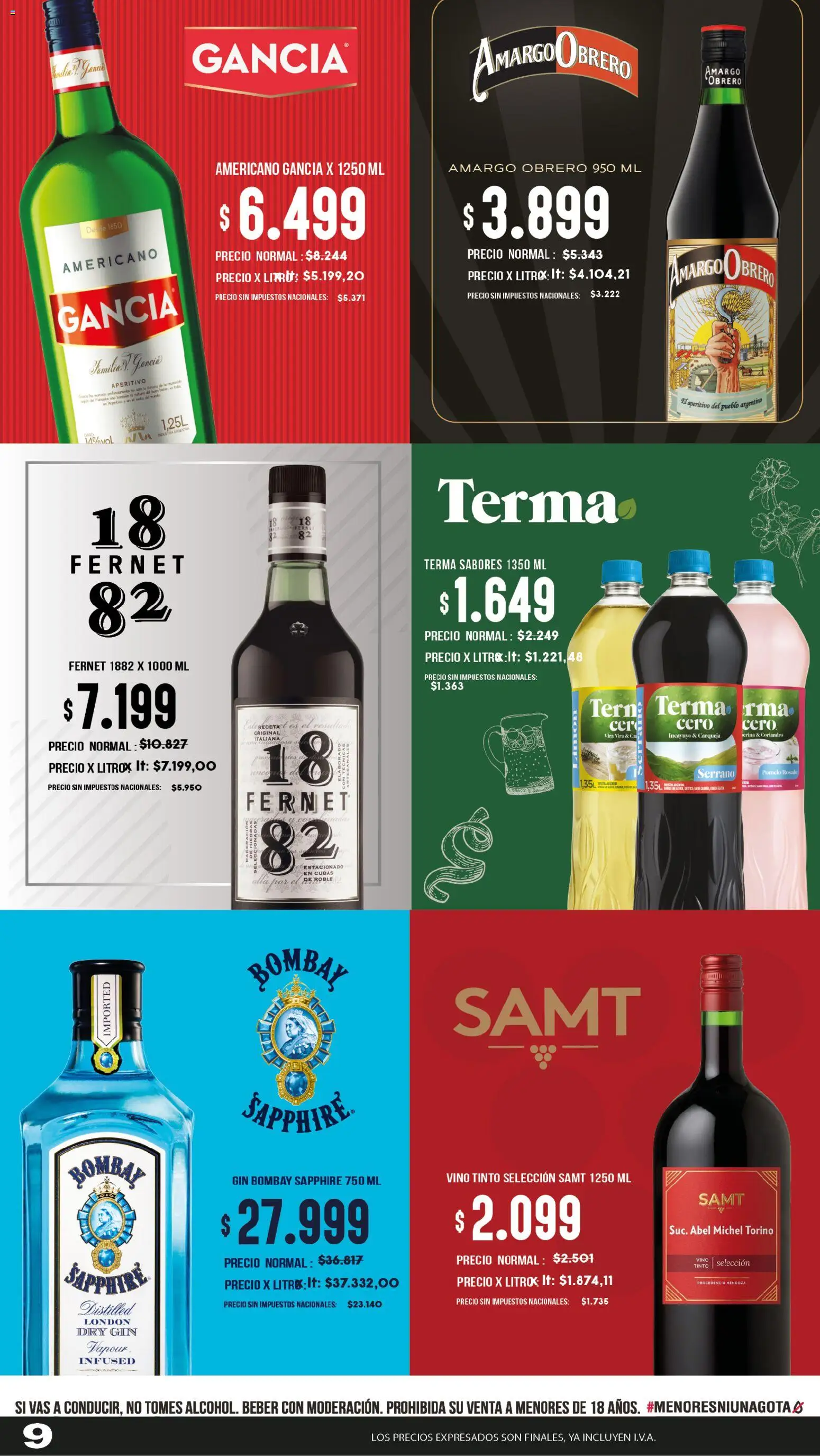 Makro Ofertas Volvete a Ilusionar │ válido desde el 02.04.2026 | Página: 9 | Productos: Gin, Fernet, Pomelo, Vino