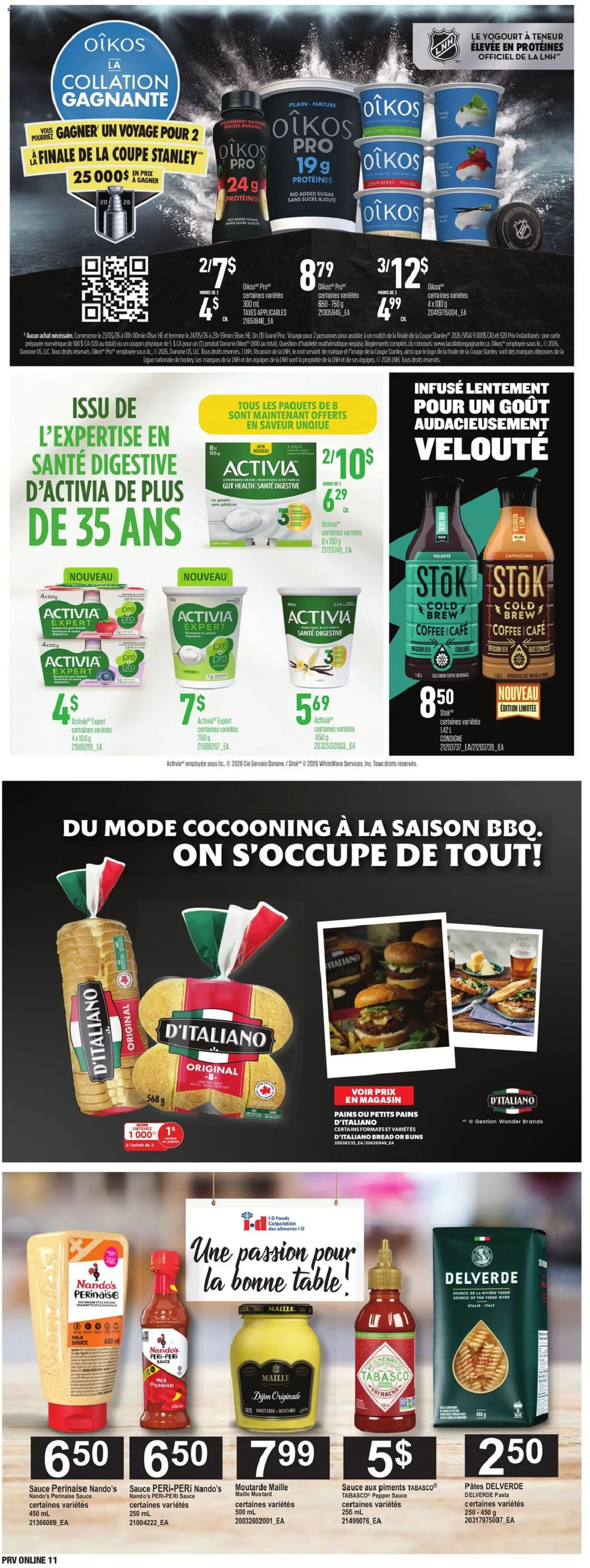 Provigo flyer valid from 16.04.2026 | Page: 13 | Products: Pasta, Table, Bread, Coffee