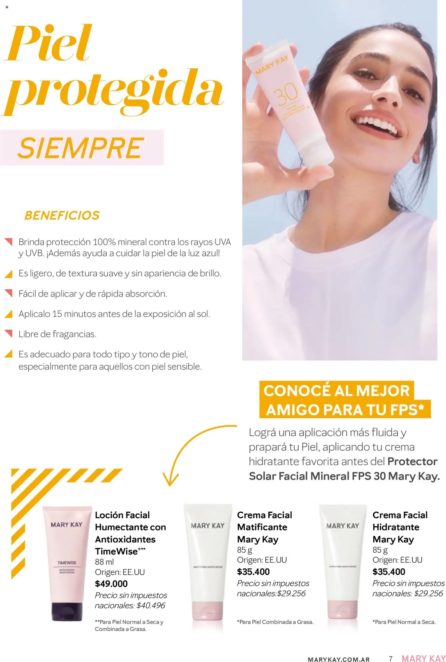 Mary Kay catálogo │ válido desde el 03.12.2025 | Página: 7 | Productos: Protector solar, Loción, Uva, Crema