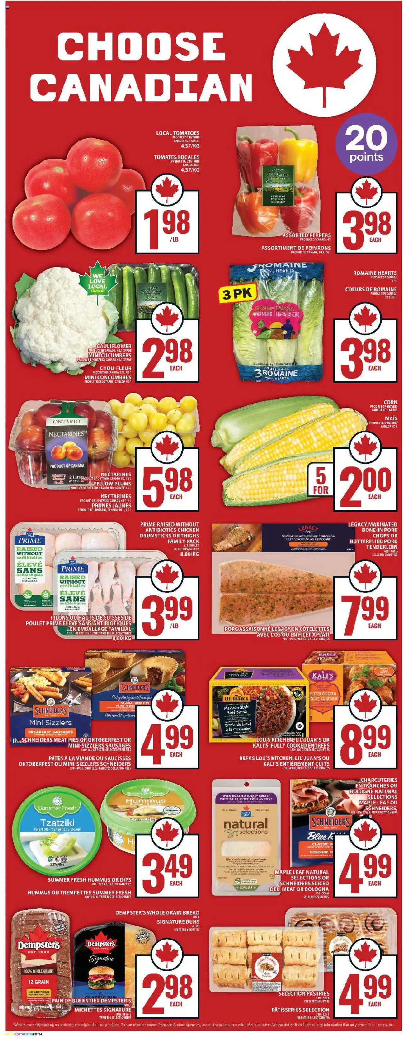 Food Basics flyer valid from 31.07.2025 | Page: 7 | Products: Cucumbers, Oven, Bread, Tomatoes