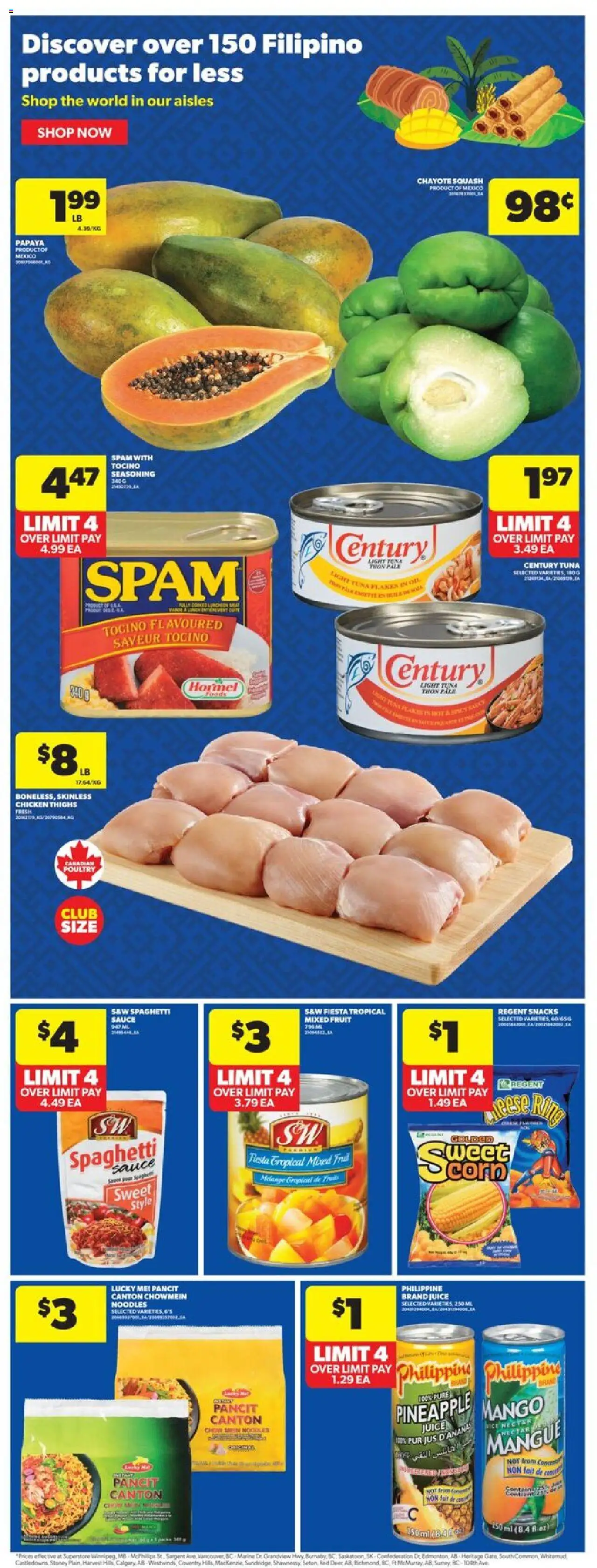 Real Canadian Superstore flyer valid from 21.08.2025 | Page: 17 | Products: Noodles, Pineapple, Juice, Chicken