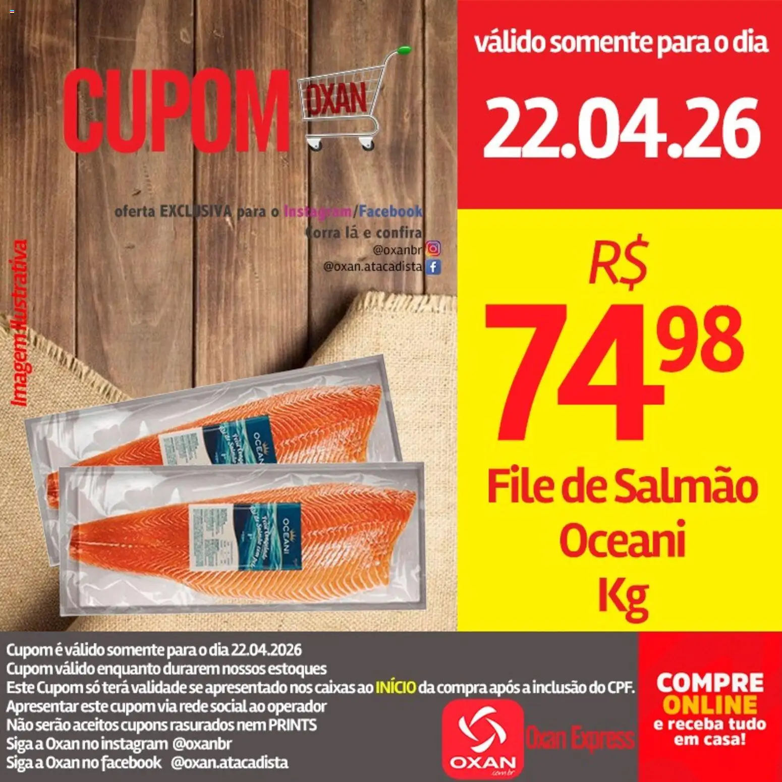 Oxan Atacadista Folheto - válido de 22.04.2026 | Página: 1 | Produtos: Salmão