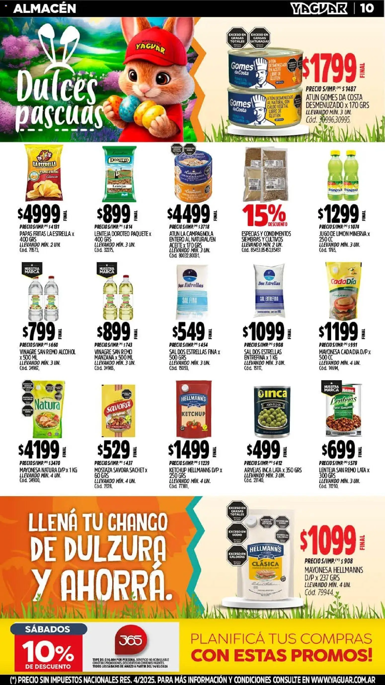 Yaguar - Oferta Semanal San Juan │ válido desde el 23.03.2026 | Página: 10 | Productos: Lentejas, Ketchup, Mostaza, Limón