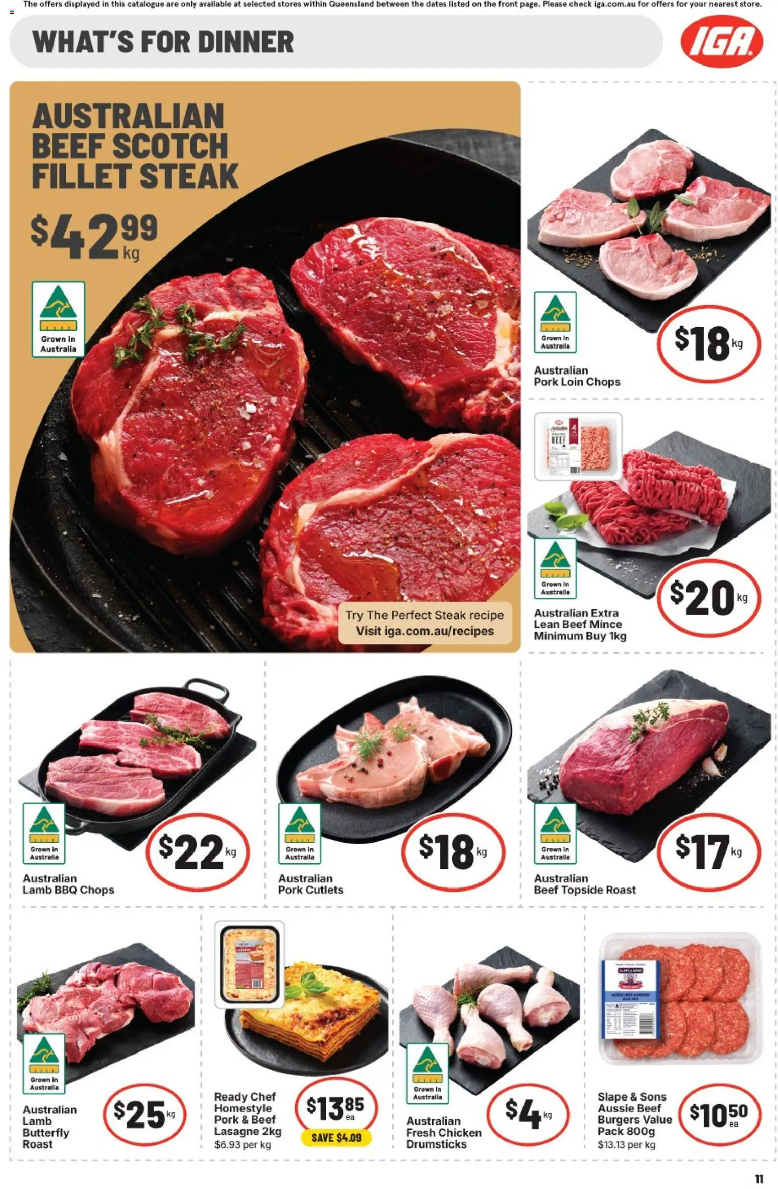IGA catalogue - valid from 11.03.2026 | Page: 13 | Products: Chicken, Lamb, Steak, Scotch