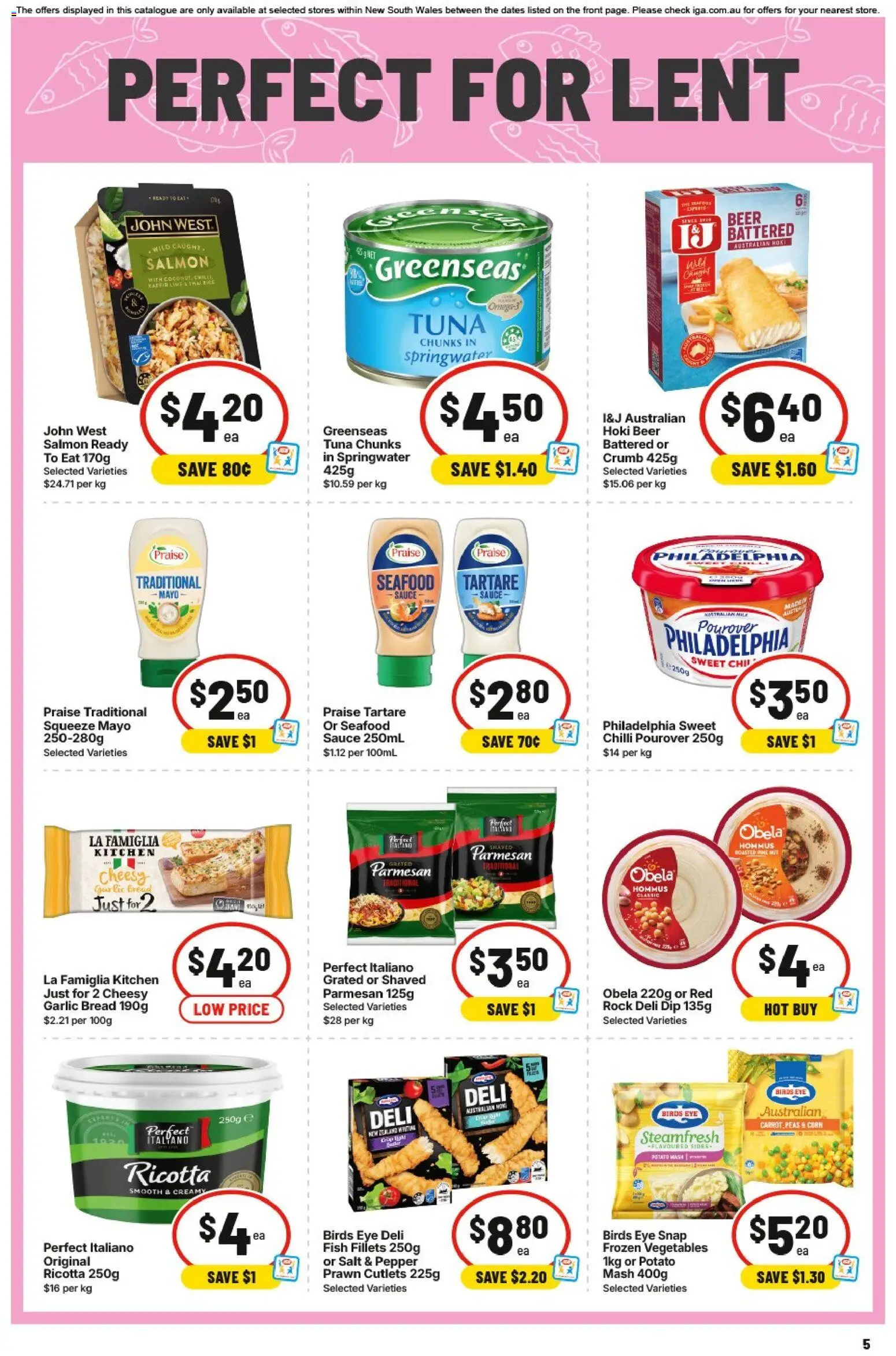 IGA catalogue - valid from 01.04.2026 | Page: 8 | Products: Bread, Beer, Fish, Seafood