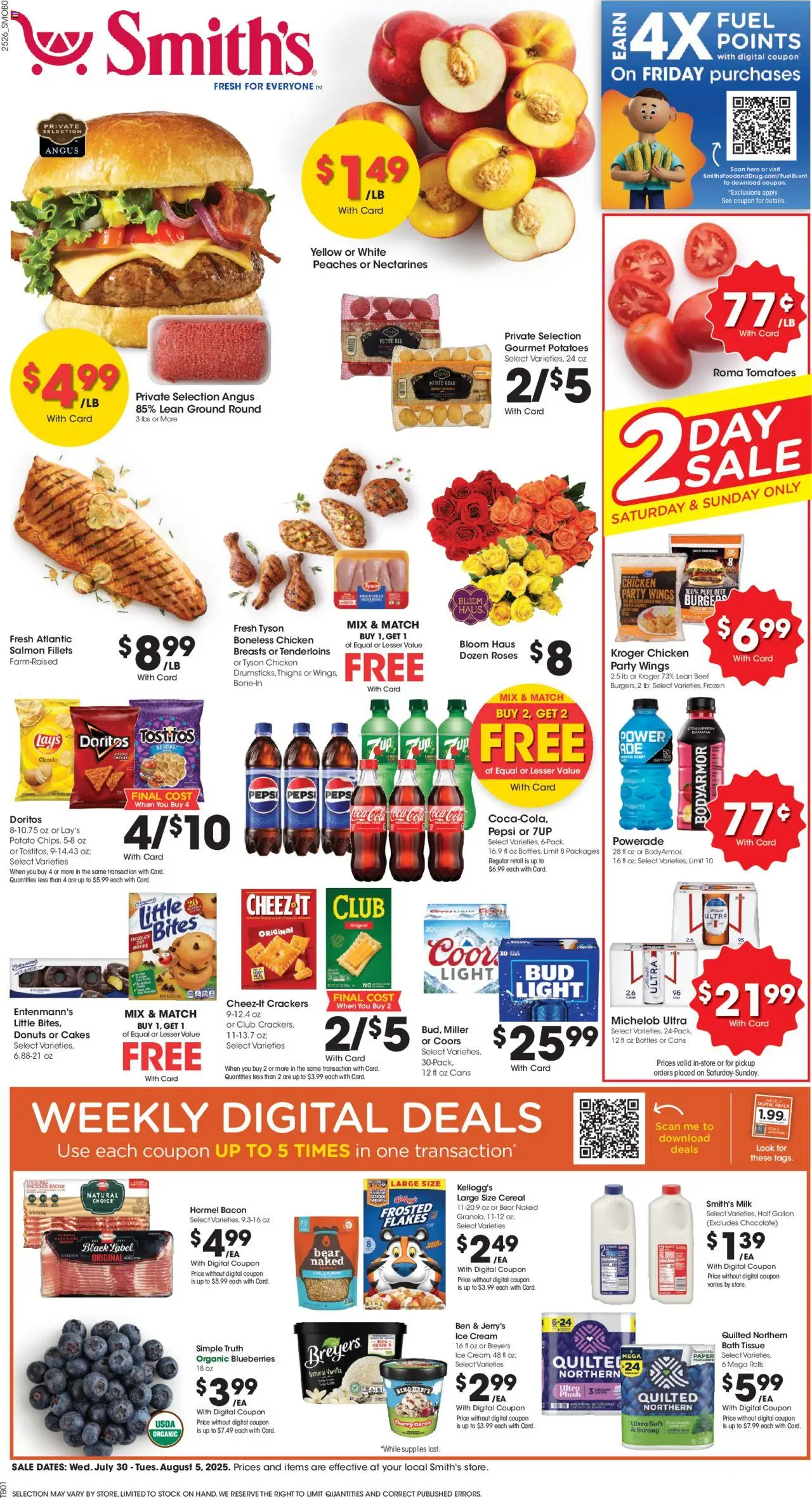 Smith's Weekly Ad - ID - valid from 30.07.2025 | Page: 1 | Products: Bath, Beef, Skirts, Flakes