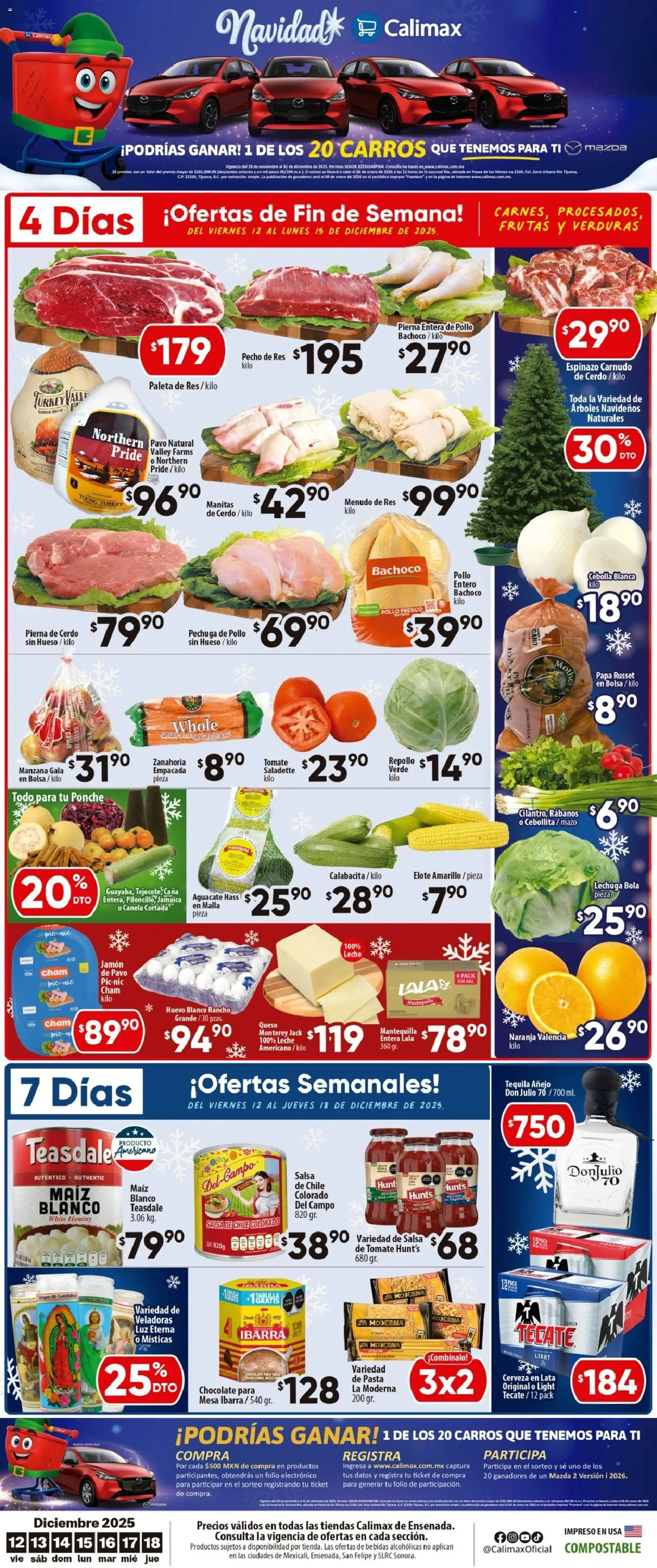 Nuevas ofertas de Calimax válidas en toda la República Mexicana desde el 12.12.2025. ¡Encuentra las mejores ofertas en Calimax folleto Ensenada! | Página: 1 | Productos: Paleta, Bolsa, Leche, Aguacate