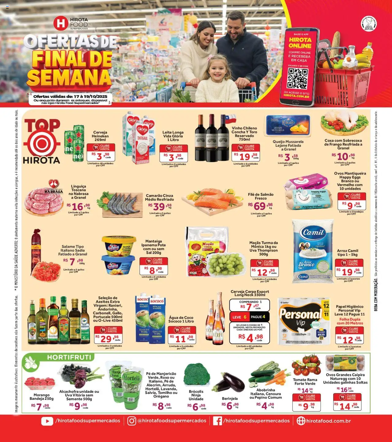 Hirota Food Folheto - válido de 17.10.2025 | Página: 1 | Produtos: Manteiga, Cenoura, Sal, Frango