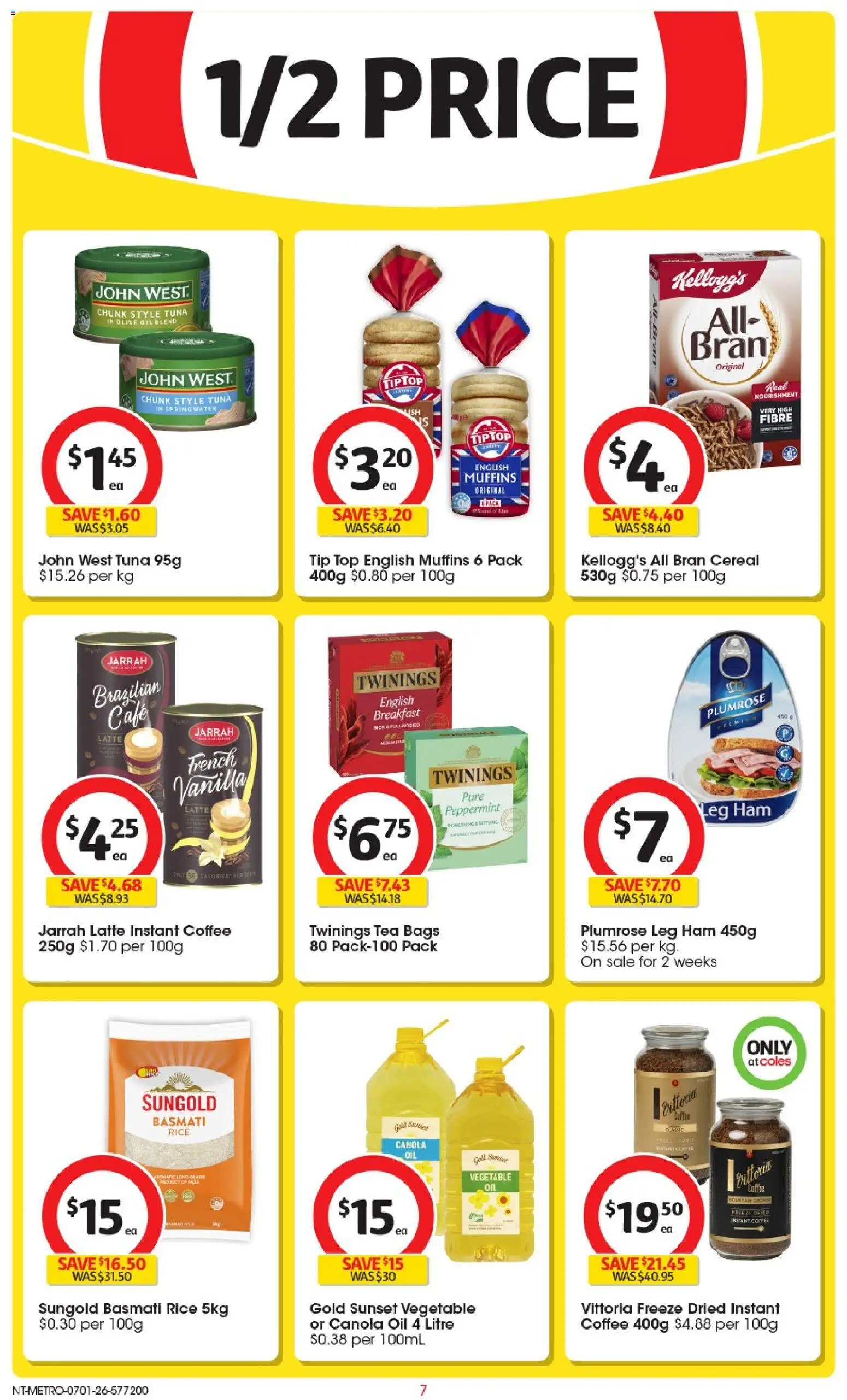 Coles catalogue - valid from 07.01.2026 | Page: 8 | Products: Ham, Rice, Tea, Olive oil
