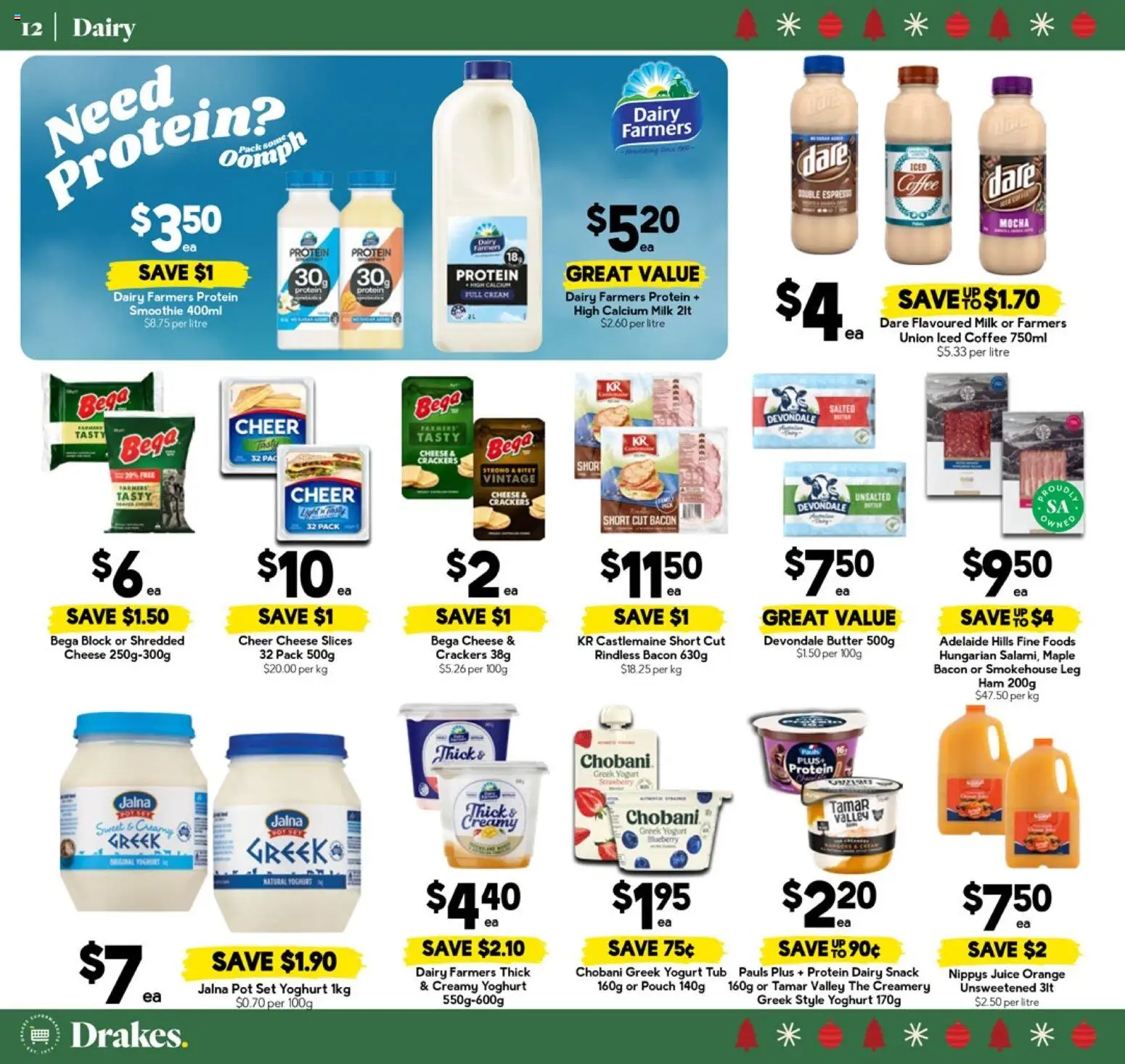 Drakes catalogue - valid from 26.11.2025 | Page: 12 | Products: Milk, Yoghurt, Coffee, Ham