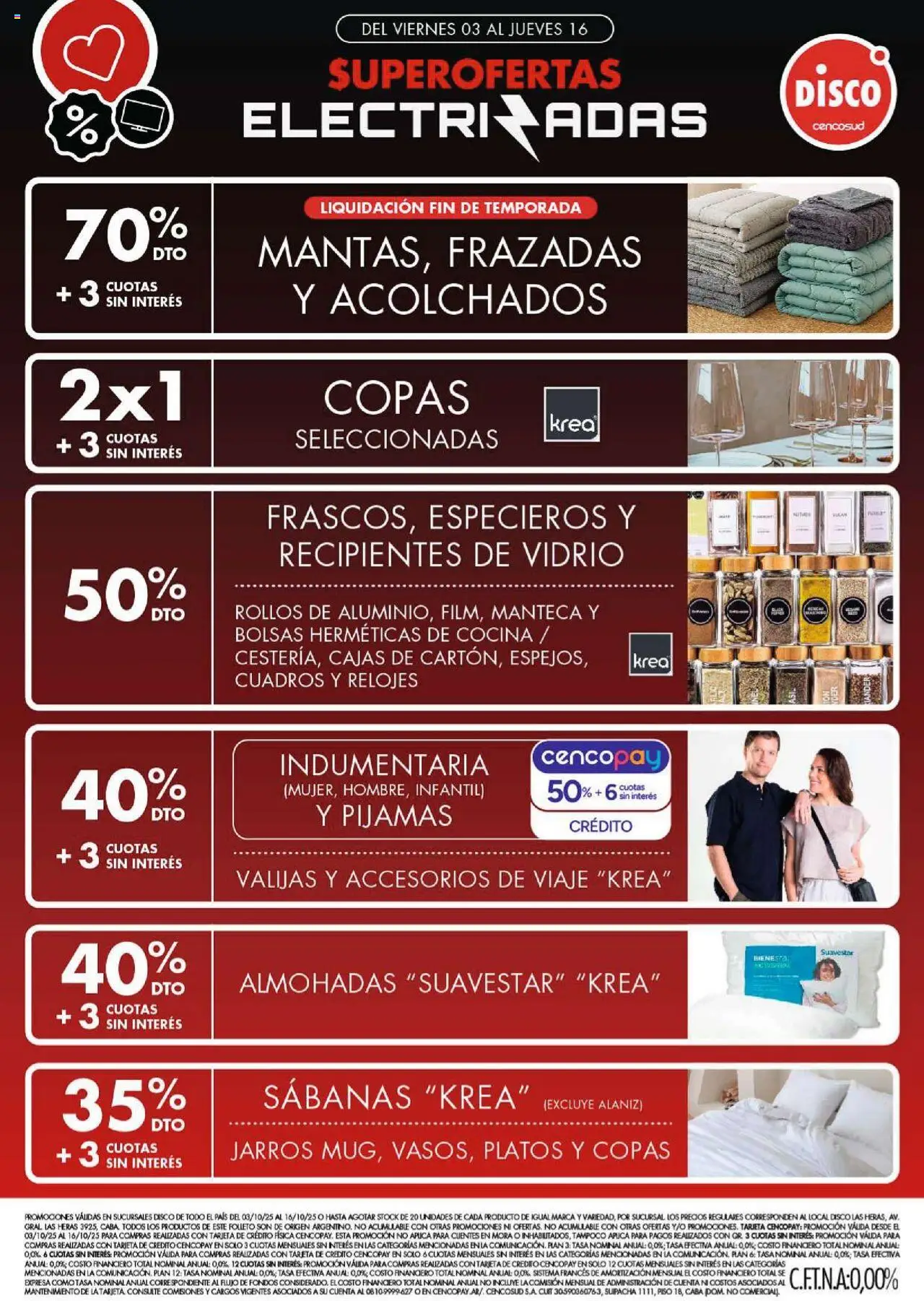 Disco - Ofertas | Electro, T. Libre y más │ válido desde el 03.10.2025 | Página: 2 | Productos: Disco, Cocina, Sabanas, Manteca