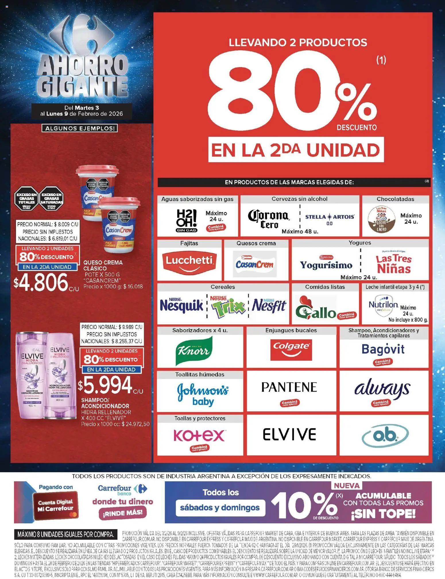 Carrefour - Ofertas Hiper │ válido desde el 03.02.2026 | Página: 41 | Productos: Shampoo, Toallitas húmedas, Leche, Crema