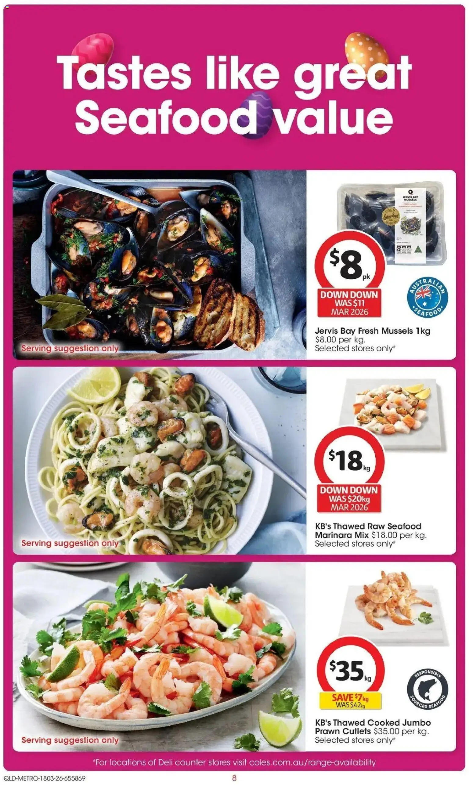 Coles catalogue - valid from 18.03.2026 | Page: 8 | Products: Seafood