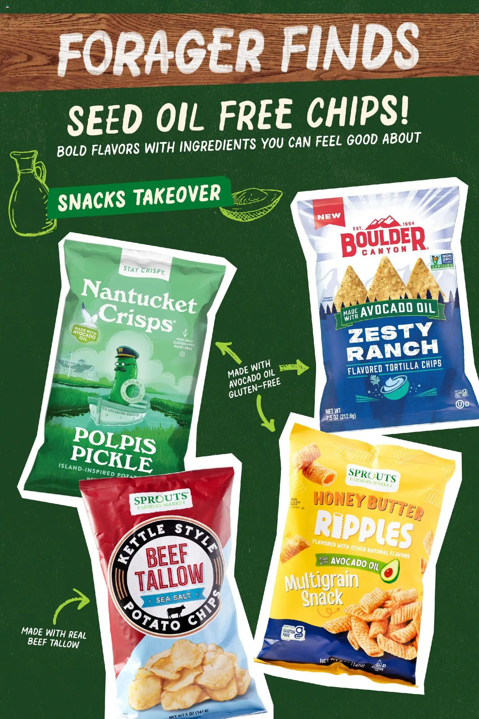Sprouts Weekly Ad - valid from 11.02.2026 | Page: 10 | Products: Butter, Chips, Avocado, Salt
